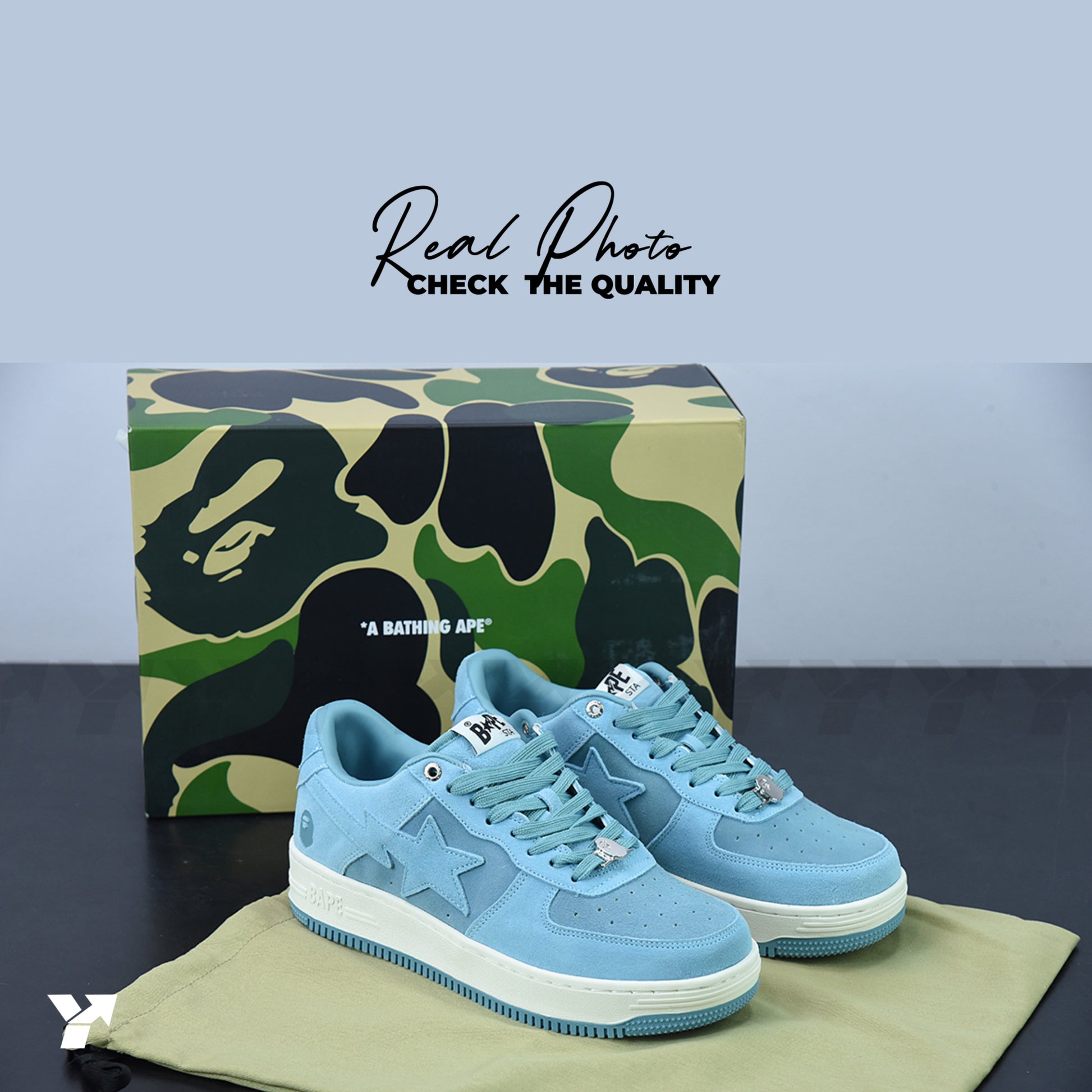 A Bathing Ape Bape Sta-Blue Suede