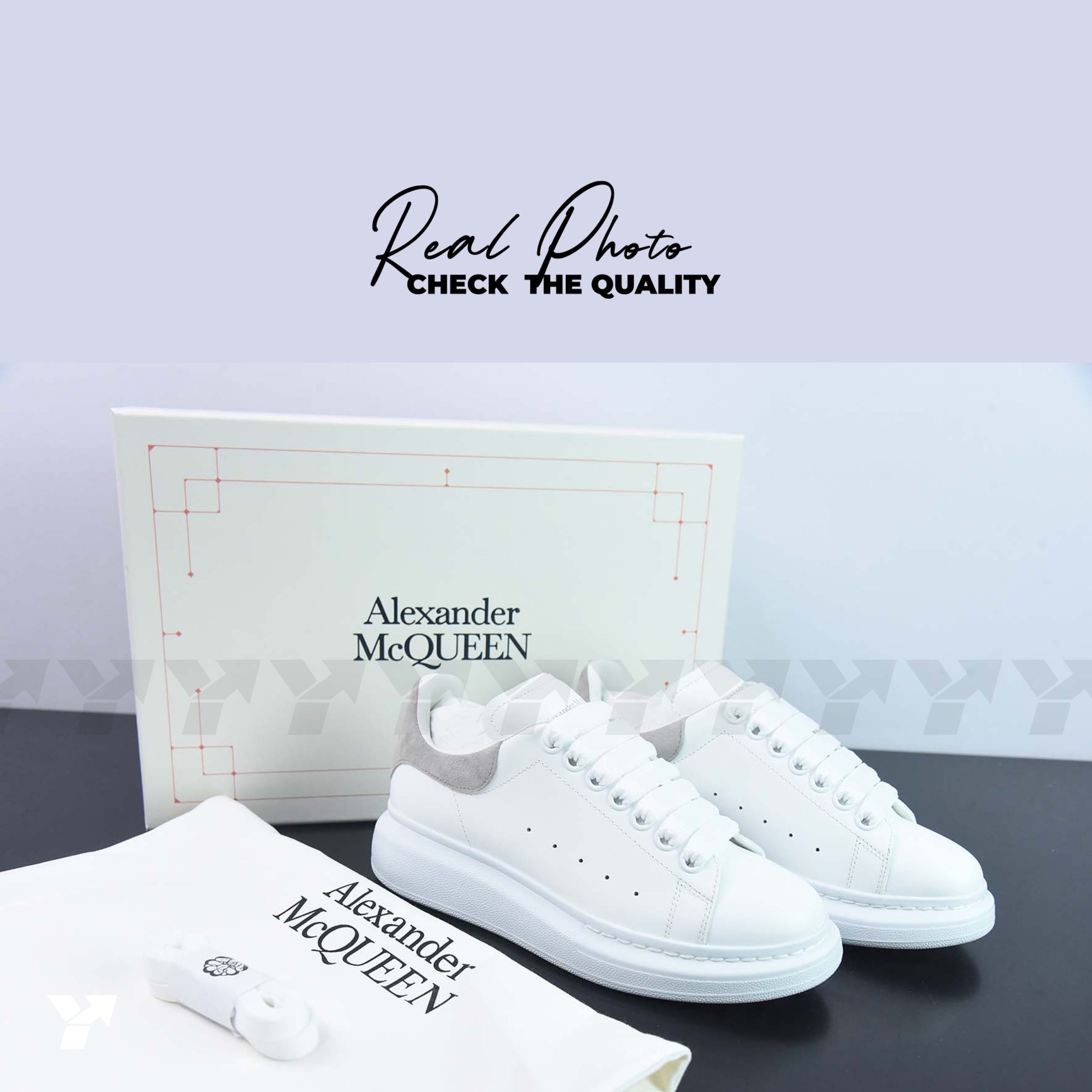 Alexander McQueen Oversized Sneaker 'White Grey Suede'