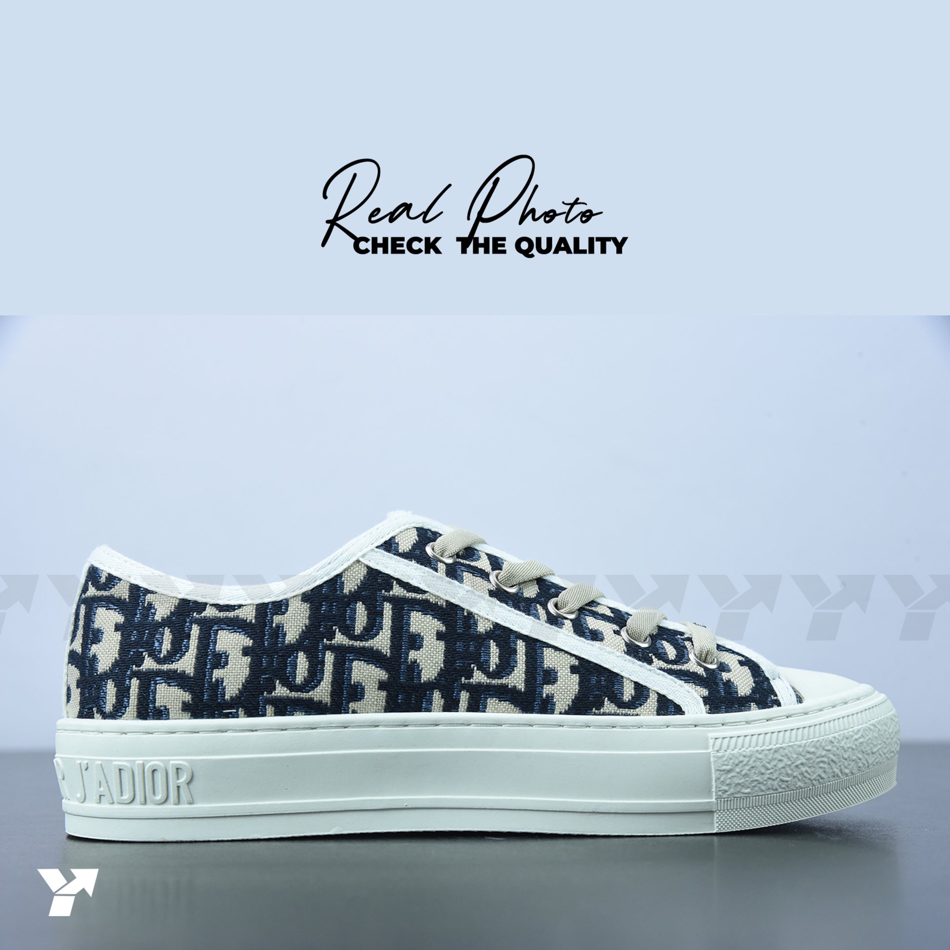 Dior Wmns Walk'N'Dior-Embroidered Canvas Low navy blue