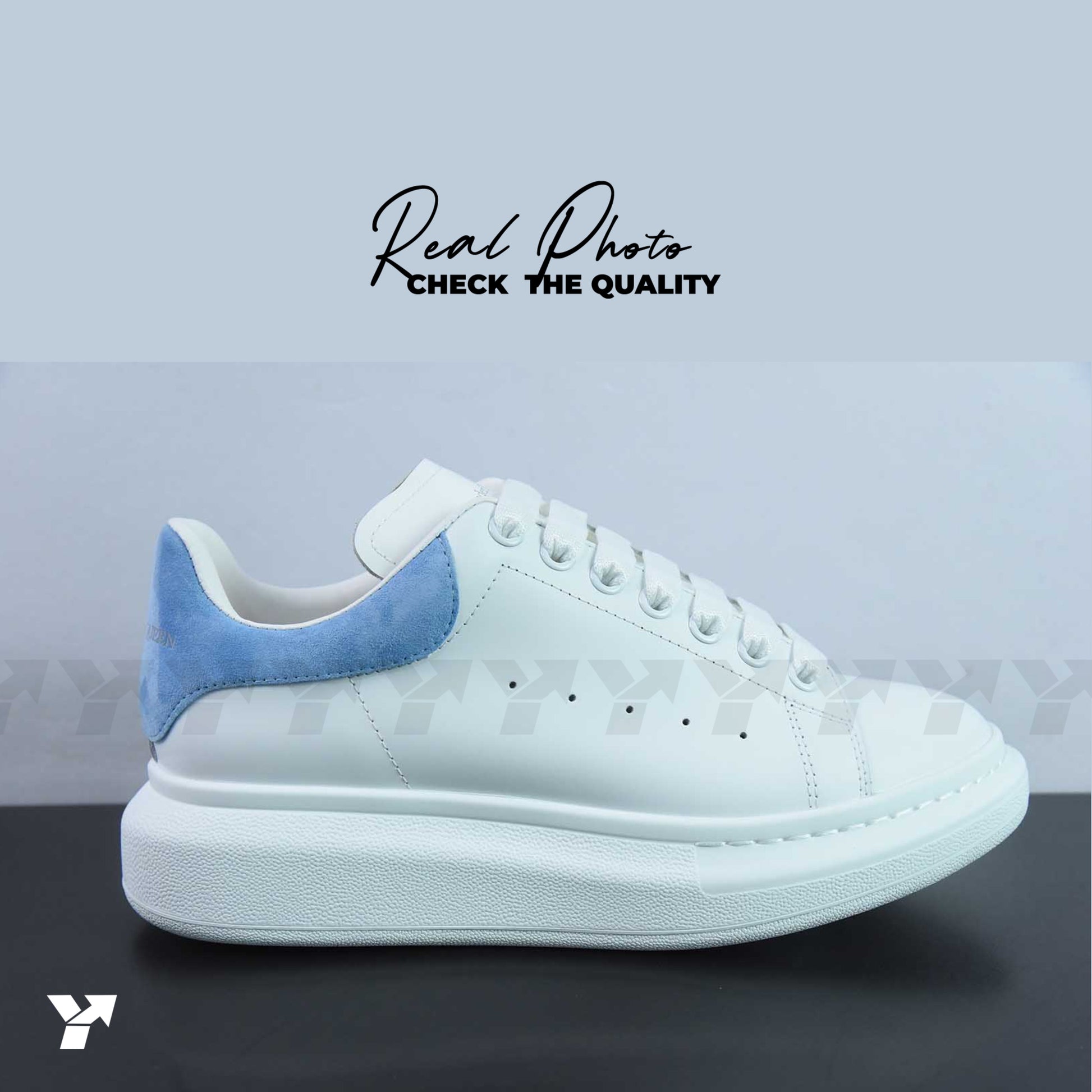 Alexander McQueen Wmns Oversized Sneaker 'White Powder Blue’
