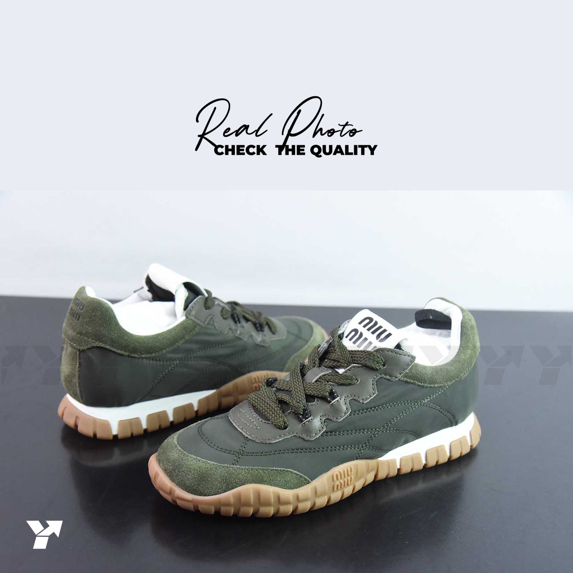 Miu Miu Tyre Technical Fabric-Loden Green