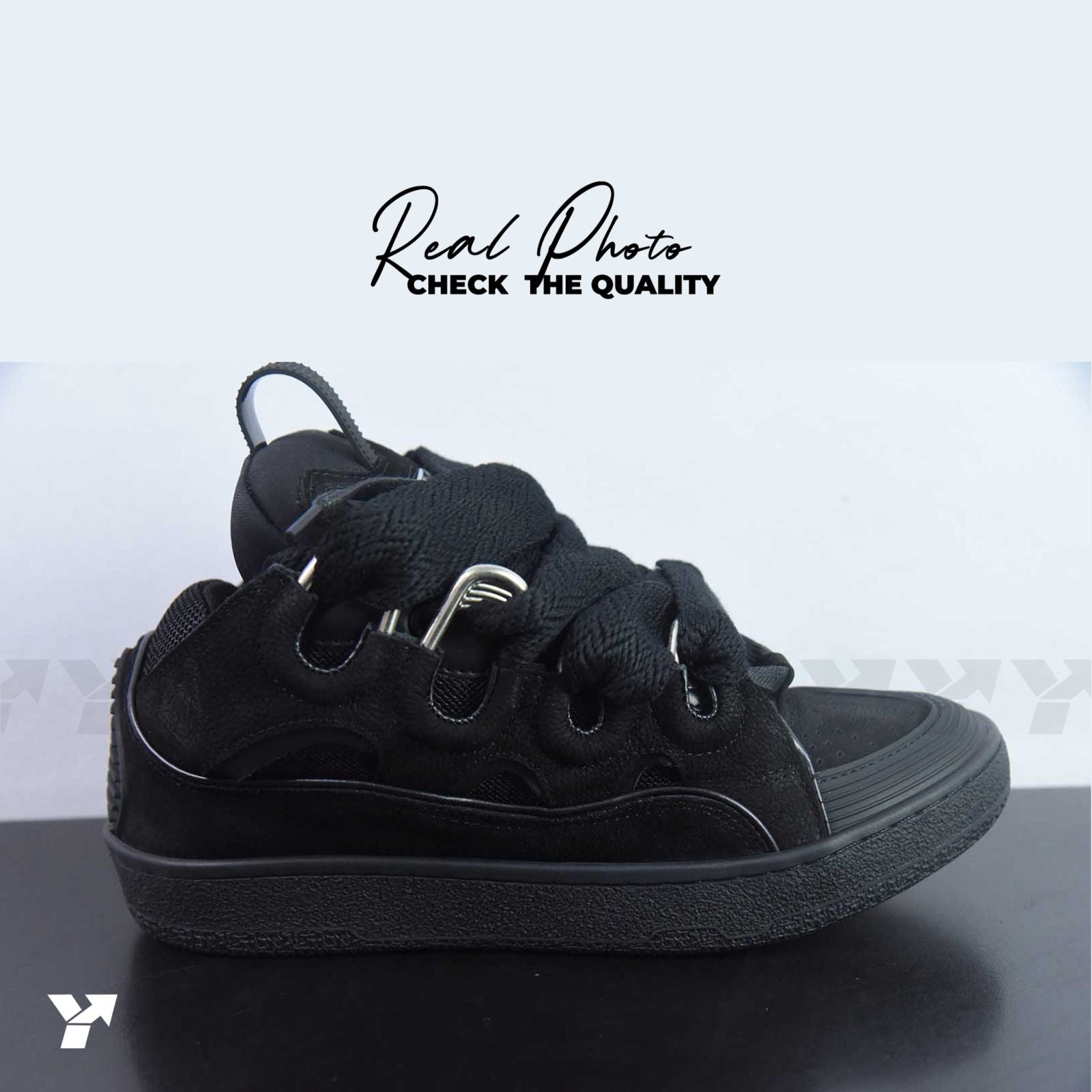 Lanvin Leather Curb-Triple Black
