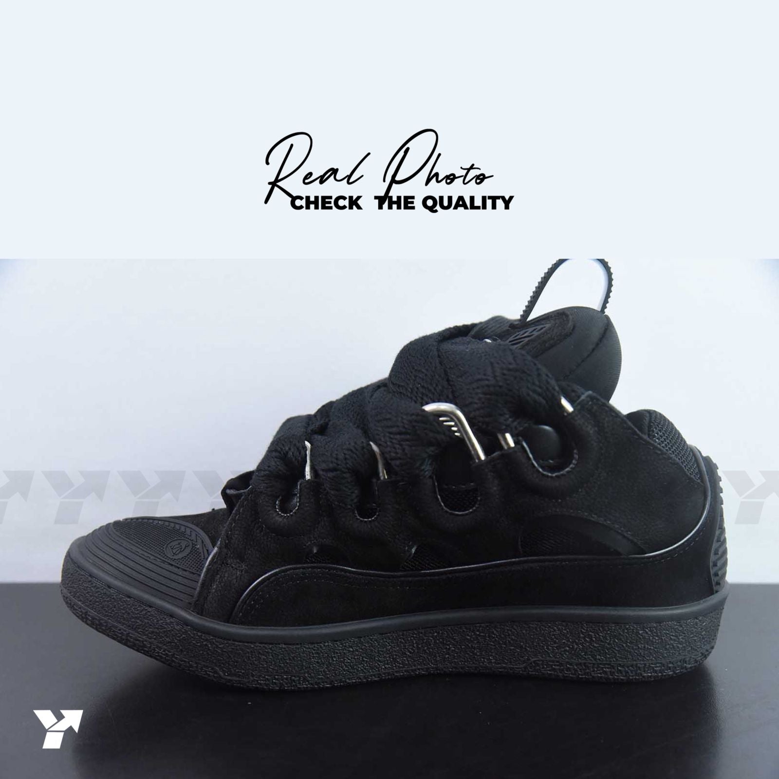 Lanvin Leather Curb-Triple Black