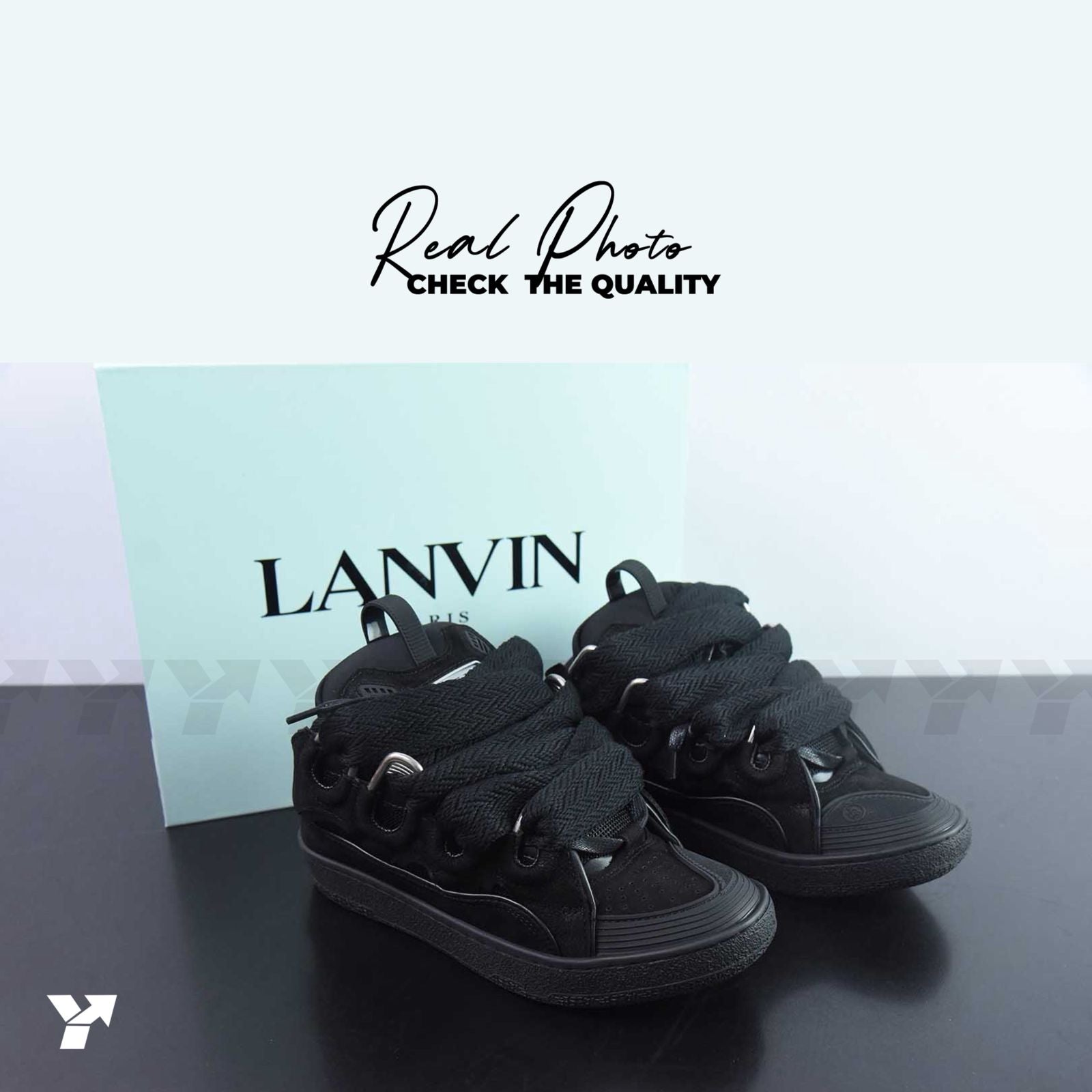 Lanvin Leather Curb-Triple Black
