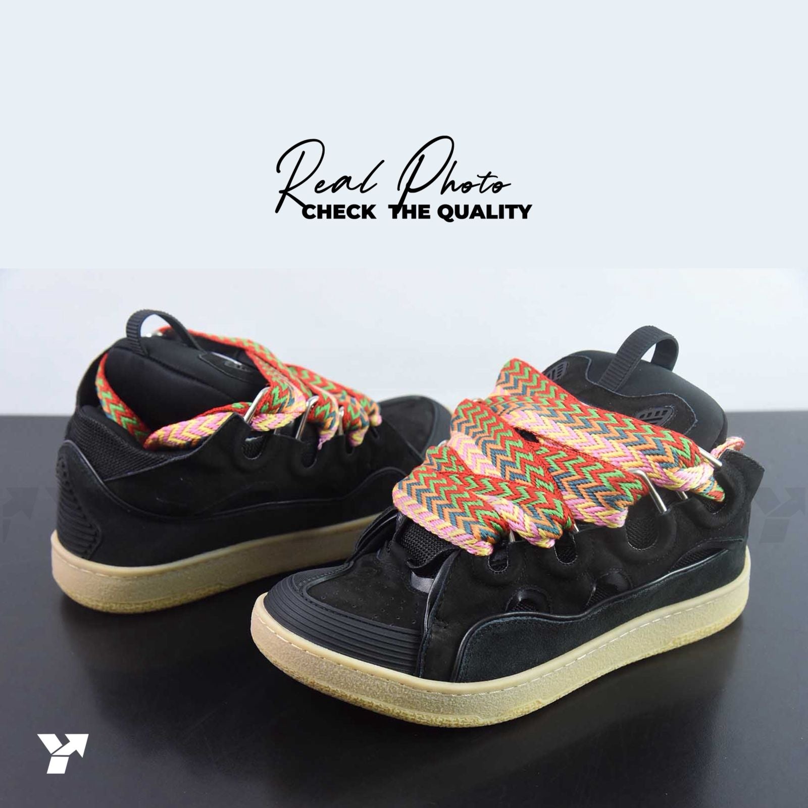 Lanvin Leather Curb-Black Multicolor
