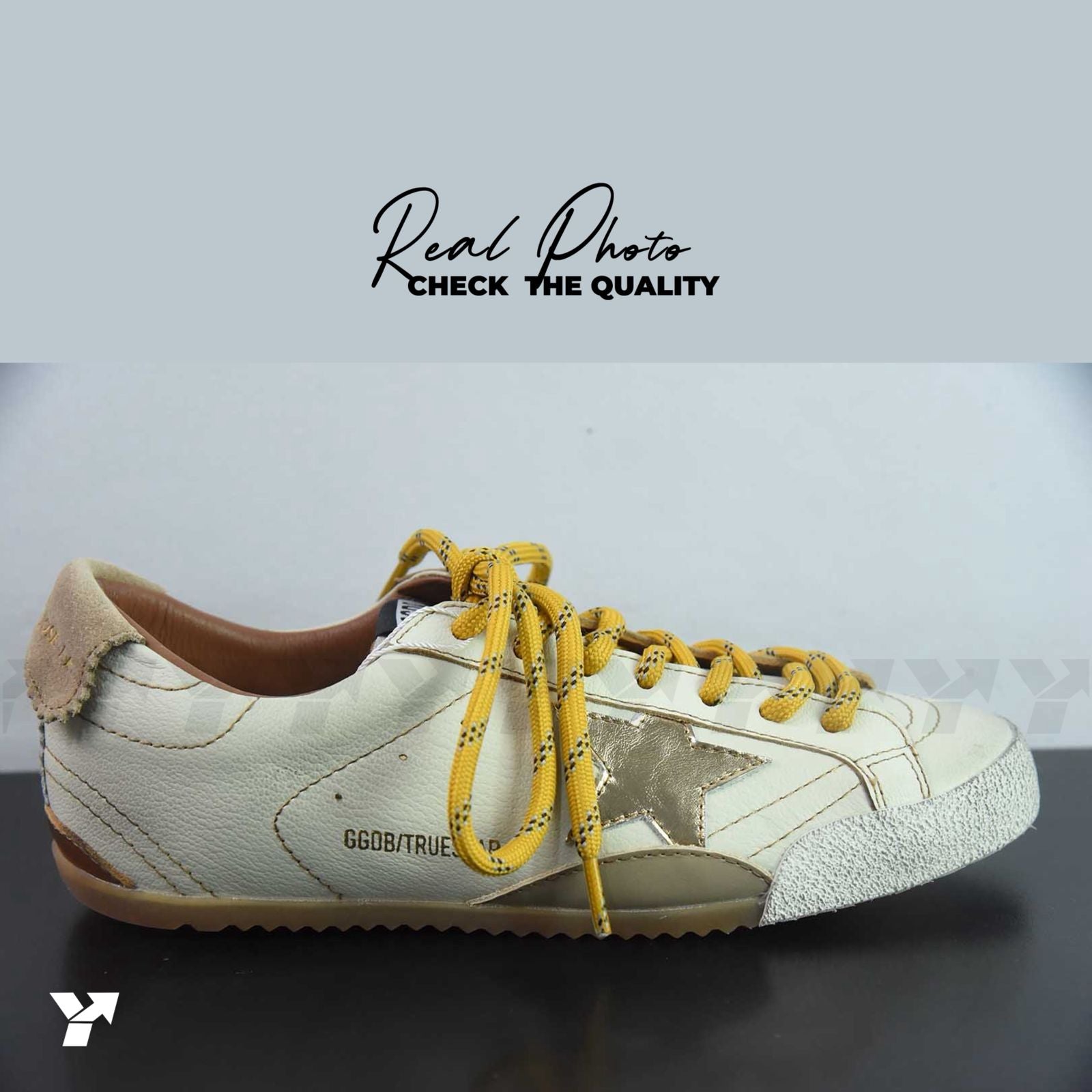 Golden Goose True Star-white nappa beige suede heel