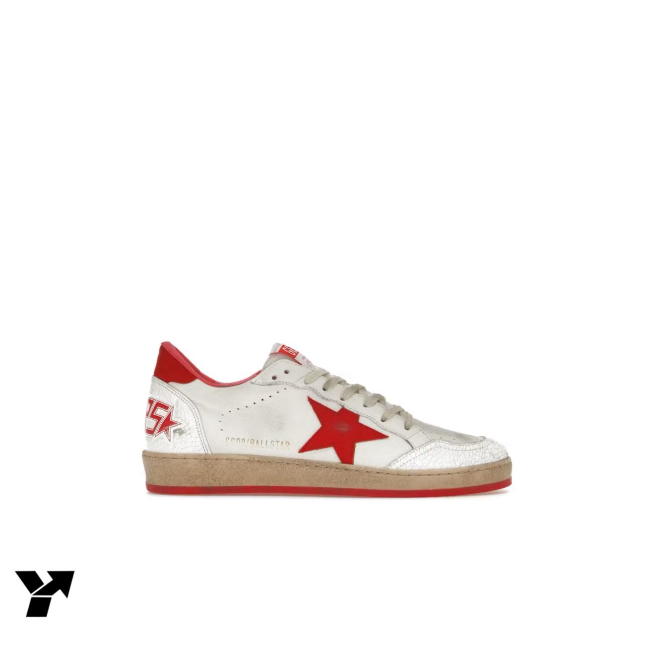 Golden Goose Ball-Star Low-White Red