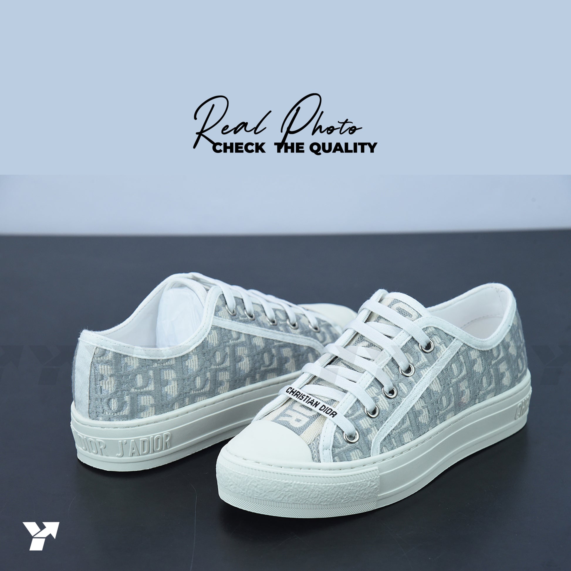 Dior Wmns Walk'N'Dior-Embroidered Canvas Low 'Grey'