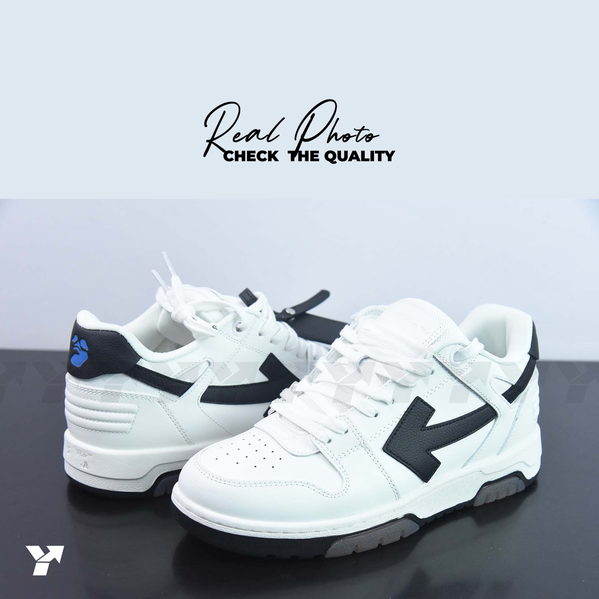 OFF-WHITE Out Of Office 0OO 30 MM Low Tops-Black White Blue