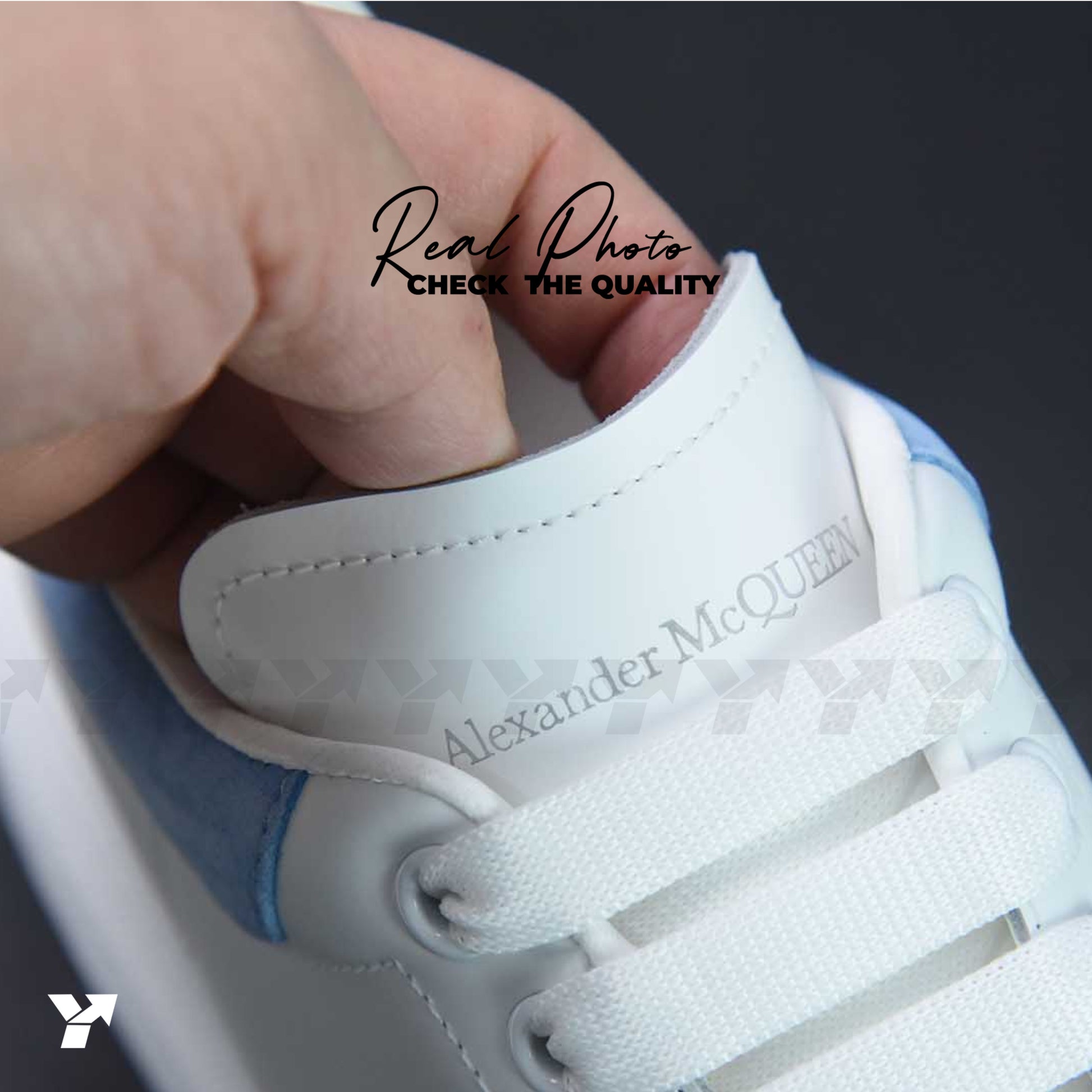 Alexander McQueen Wmns Oversized Sneaker 'White Powder Blue’