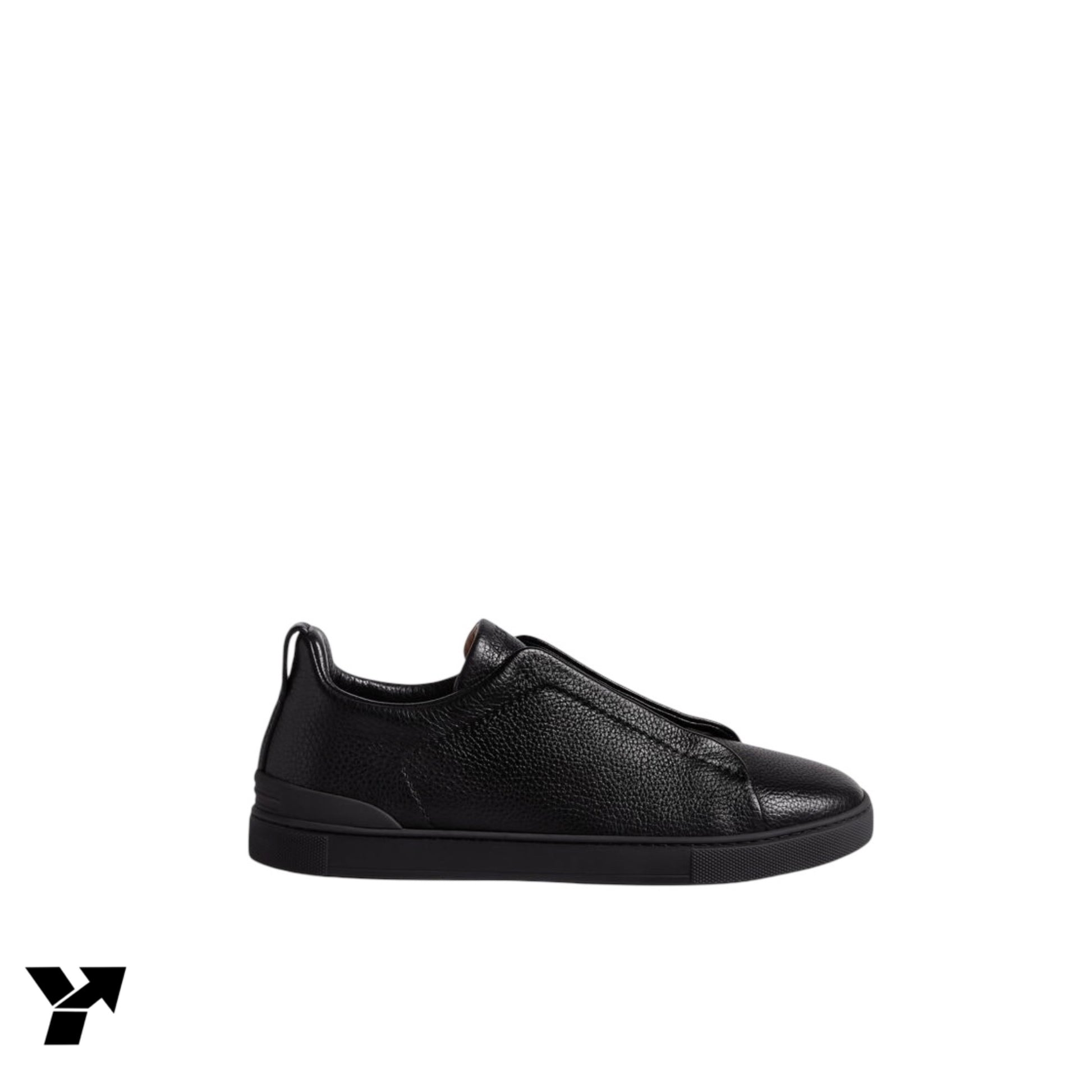 Zegna black deerskin Triple Stitch™ sneakers
