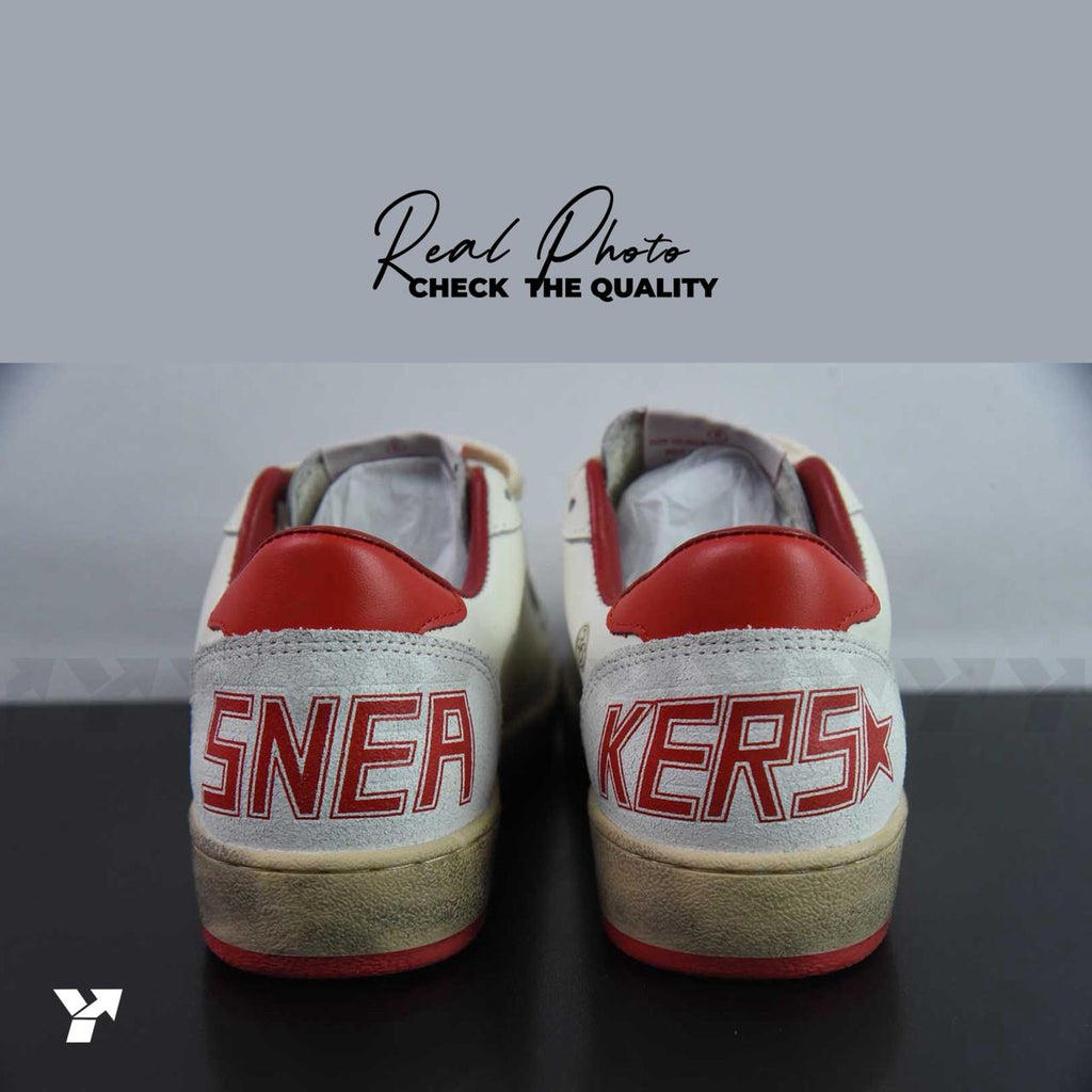 Golden Goose Ball-Star Low-White Red