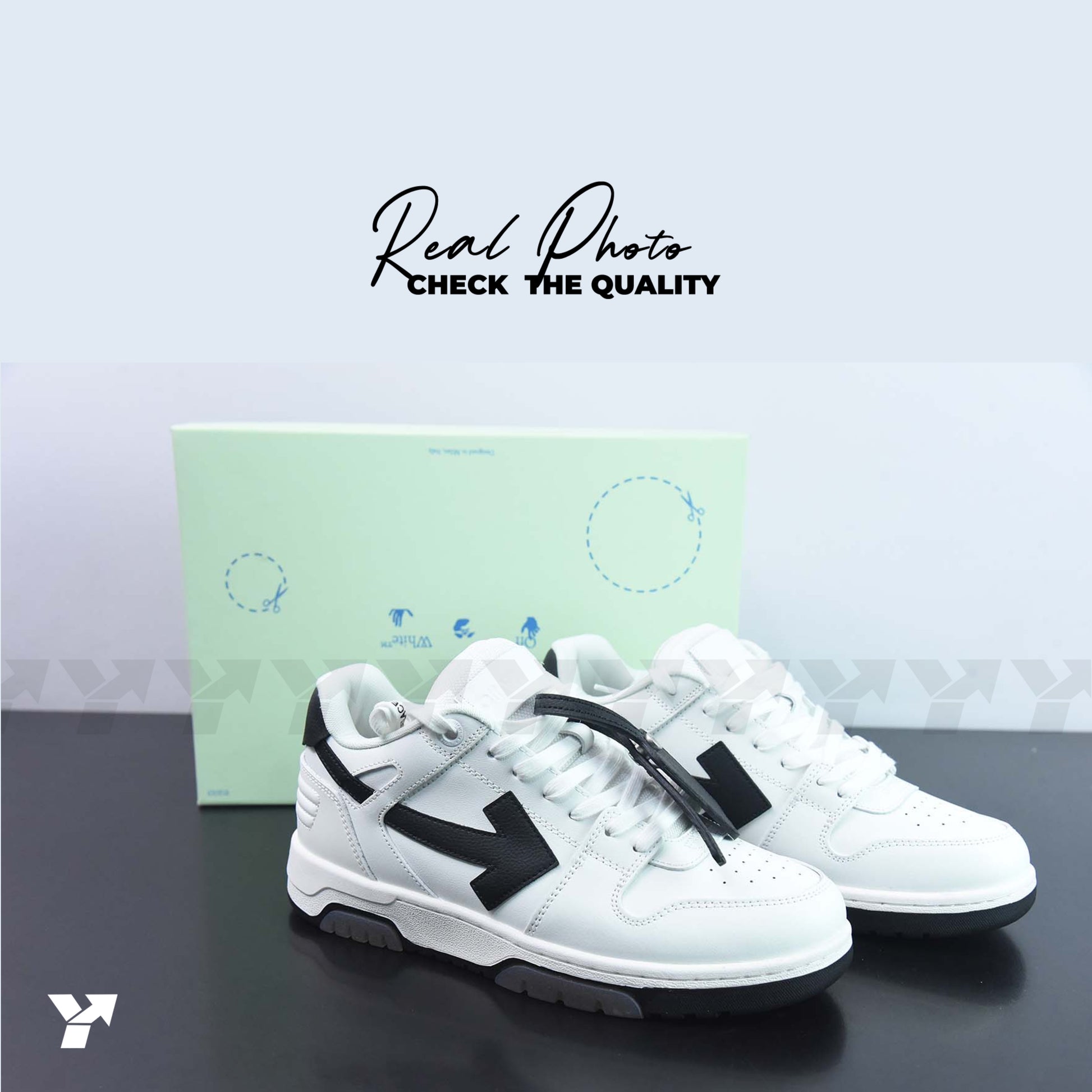 OFF-WHITE Out Of Office 0OO 30 MM Low Tops-Black White Blue