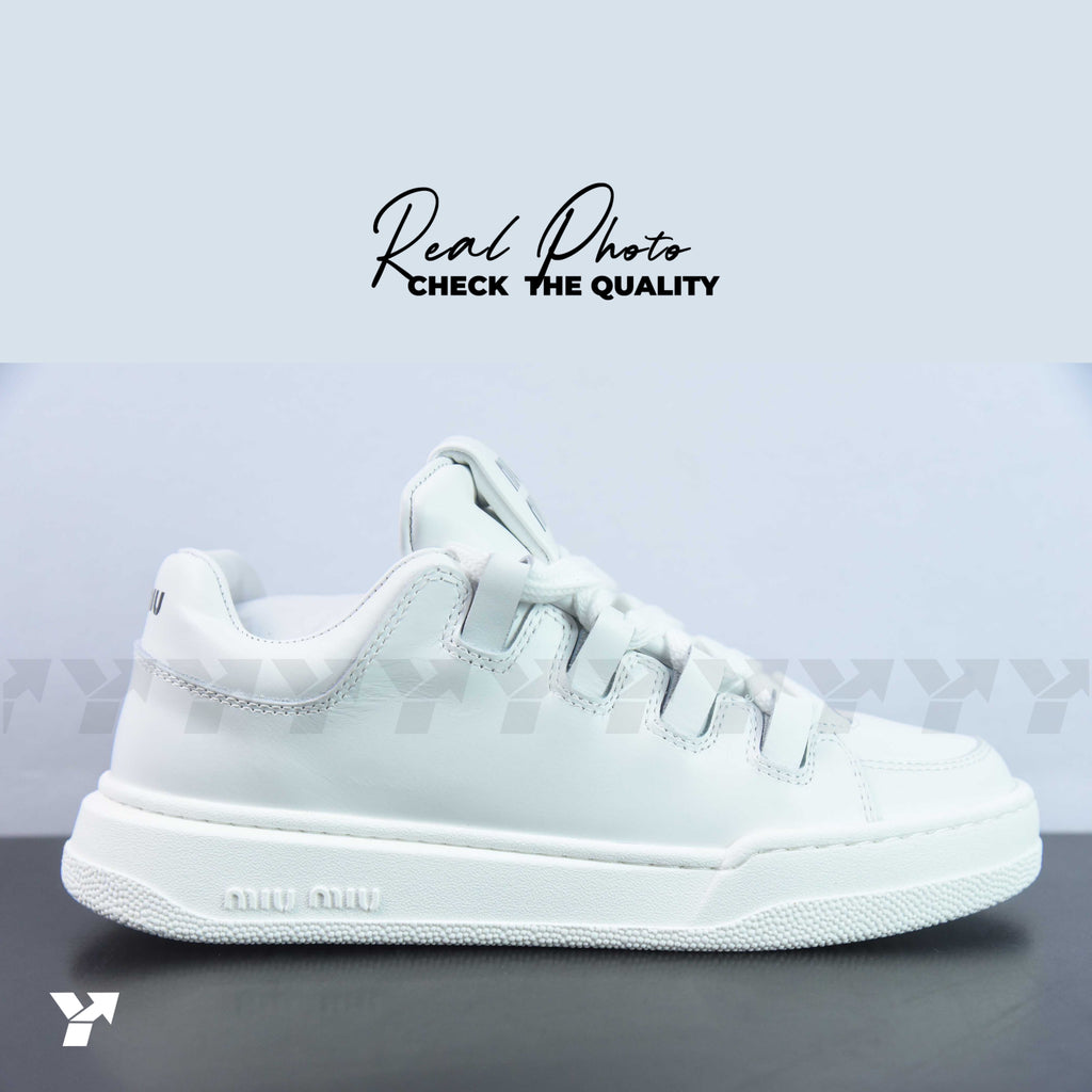Miu Miu leather sneakers-White