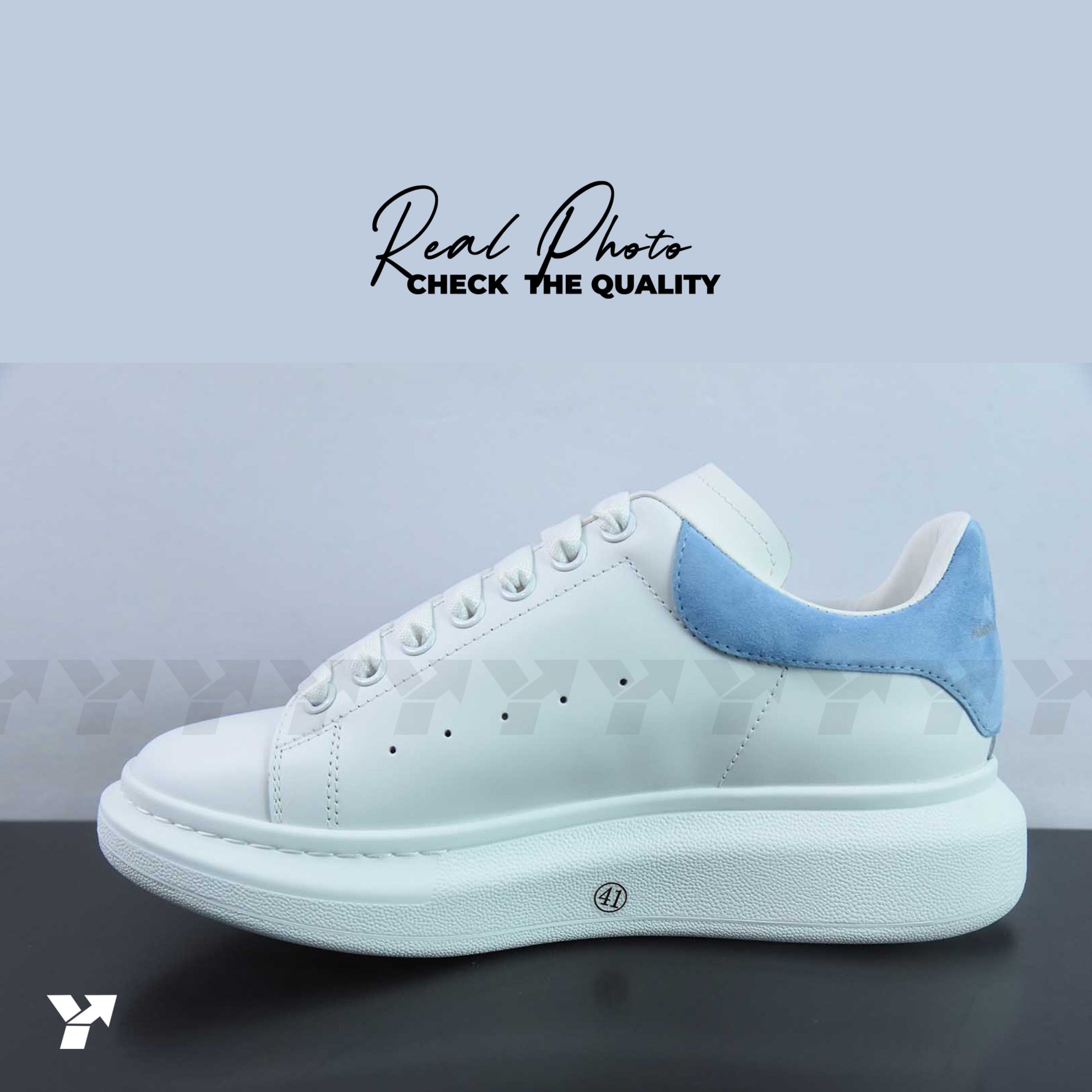 Alexander McQueen Wmns Oversized Sneaker 'White Powder Blue’