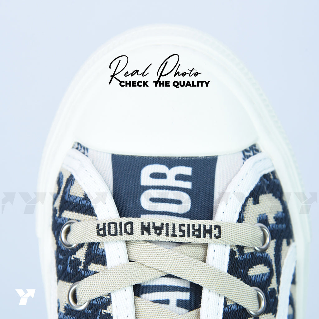 Dior Wmns Walk'N'Dior-Embroidered Canvas Low navy blue