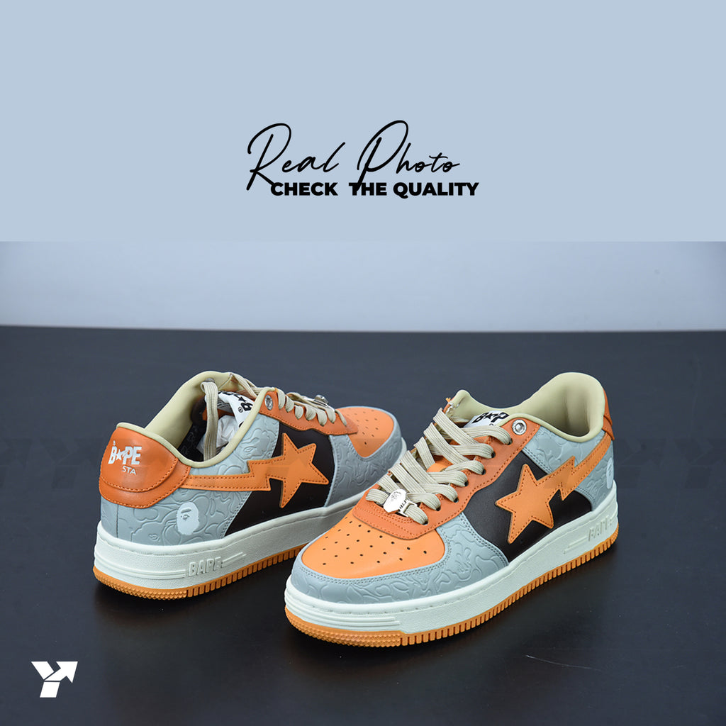 A Bathing Ape Bape Sta Low-Grey Orange