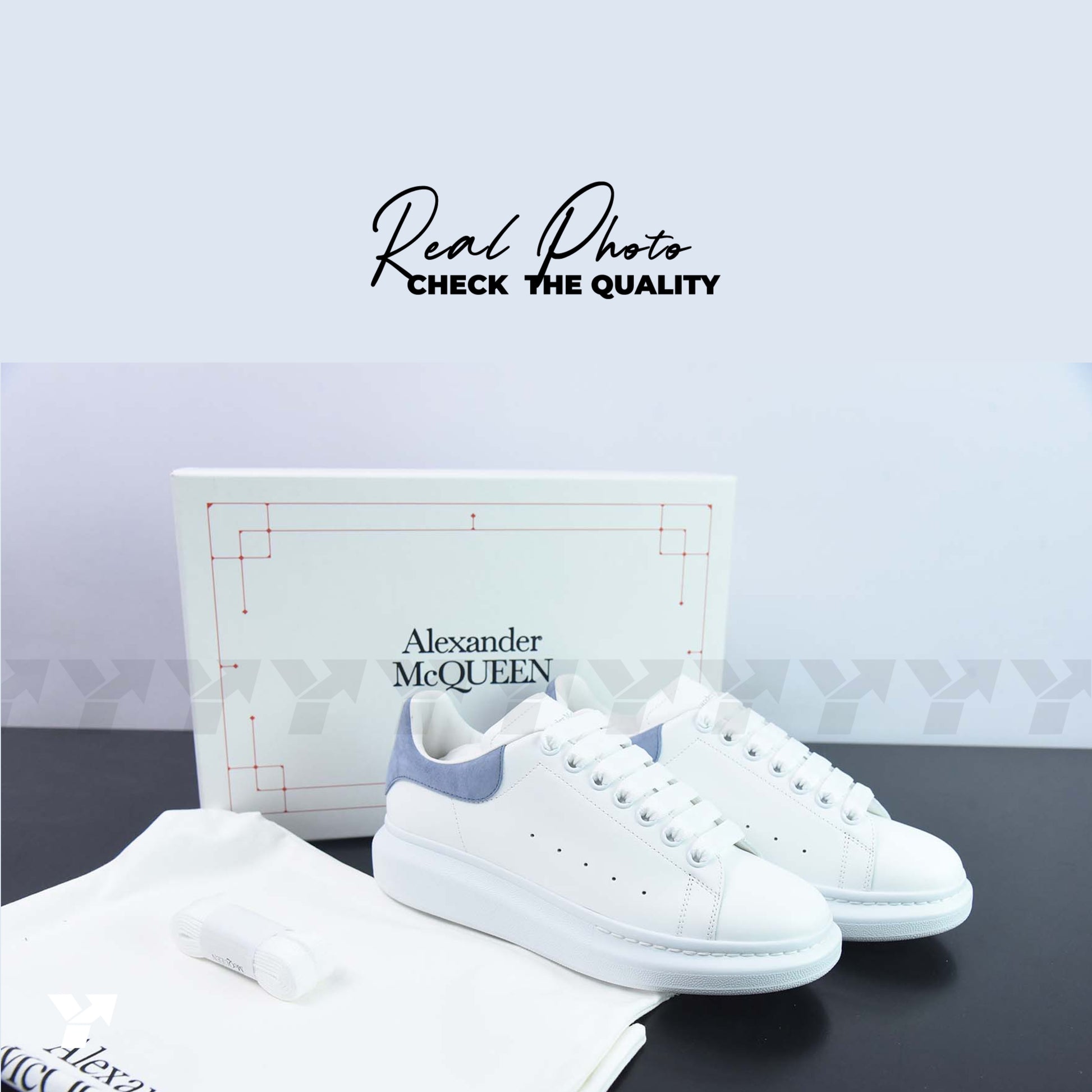 Alexander McQueen Wmns Oversized Sneaker 'White Dream Blue’