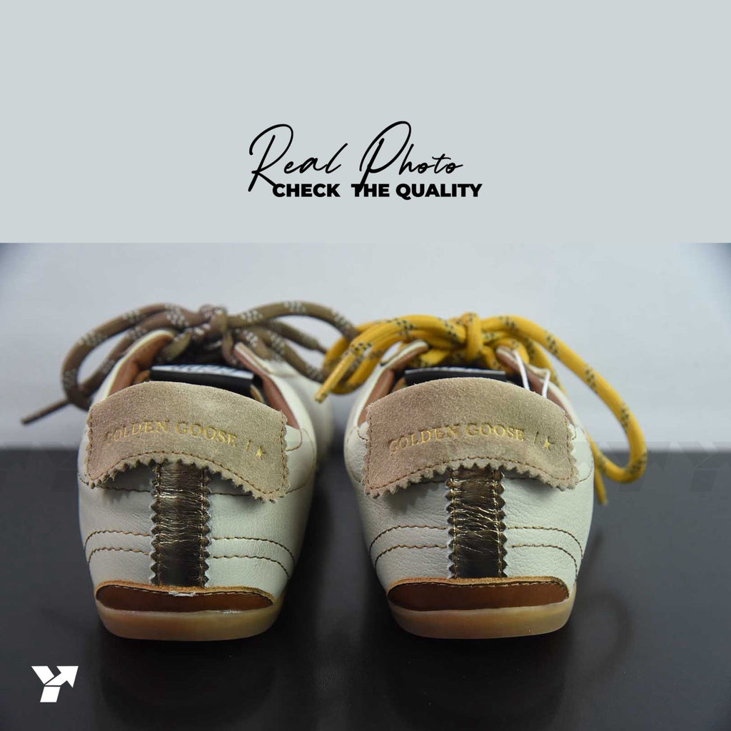 Golden Goose True Star-white nappa  beige suede heel