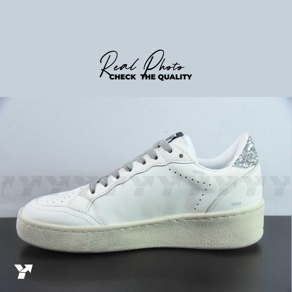 Golden Goose Ball Star 2 Deluxe-White Silver