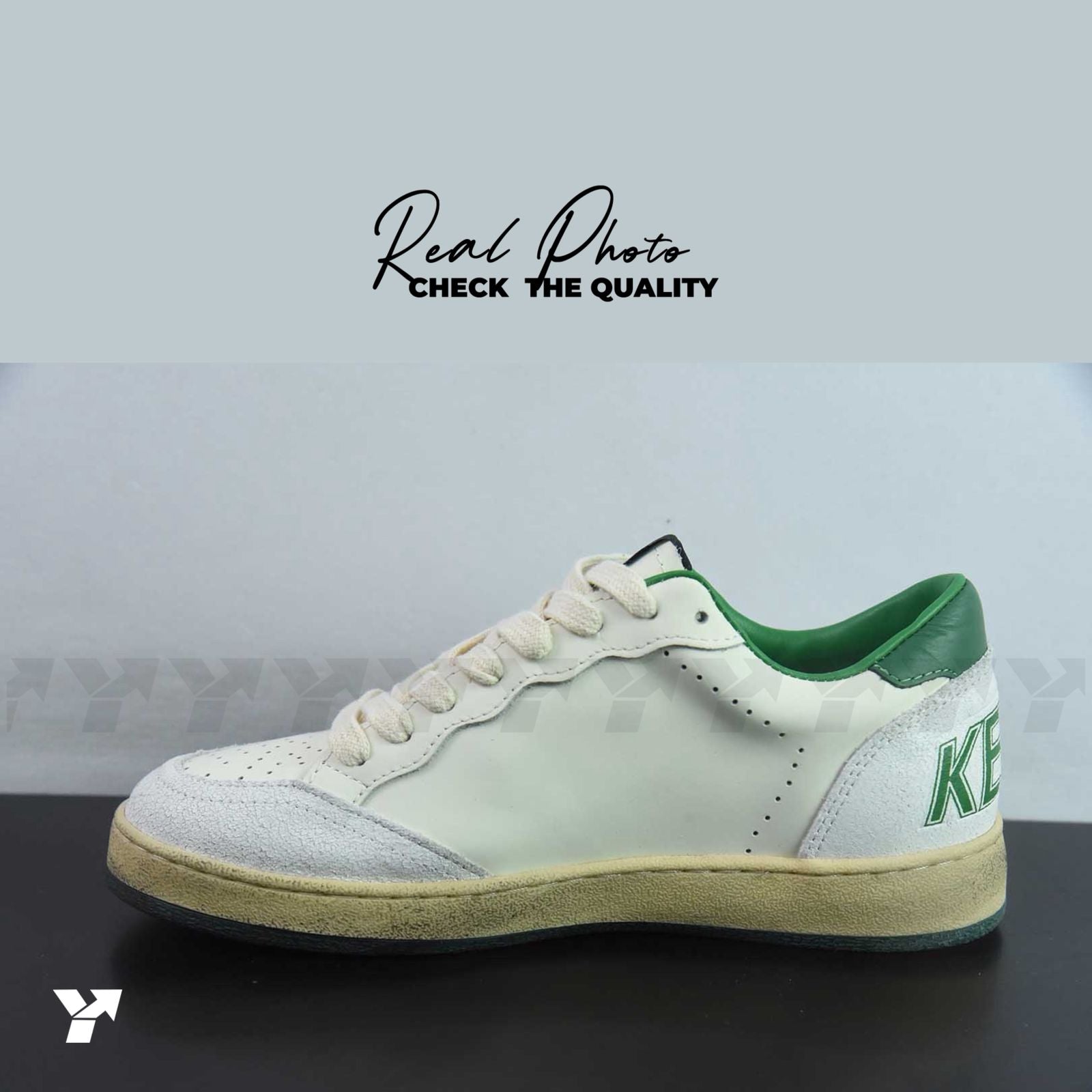 Golden Goose Ball-Star Low-White green
