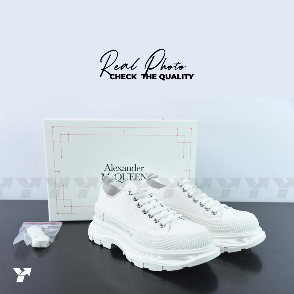 Alexander McQueen Tread Slick Low Lace Up-White White