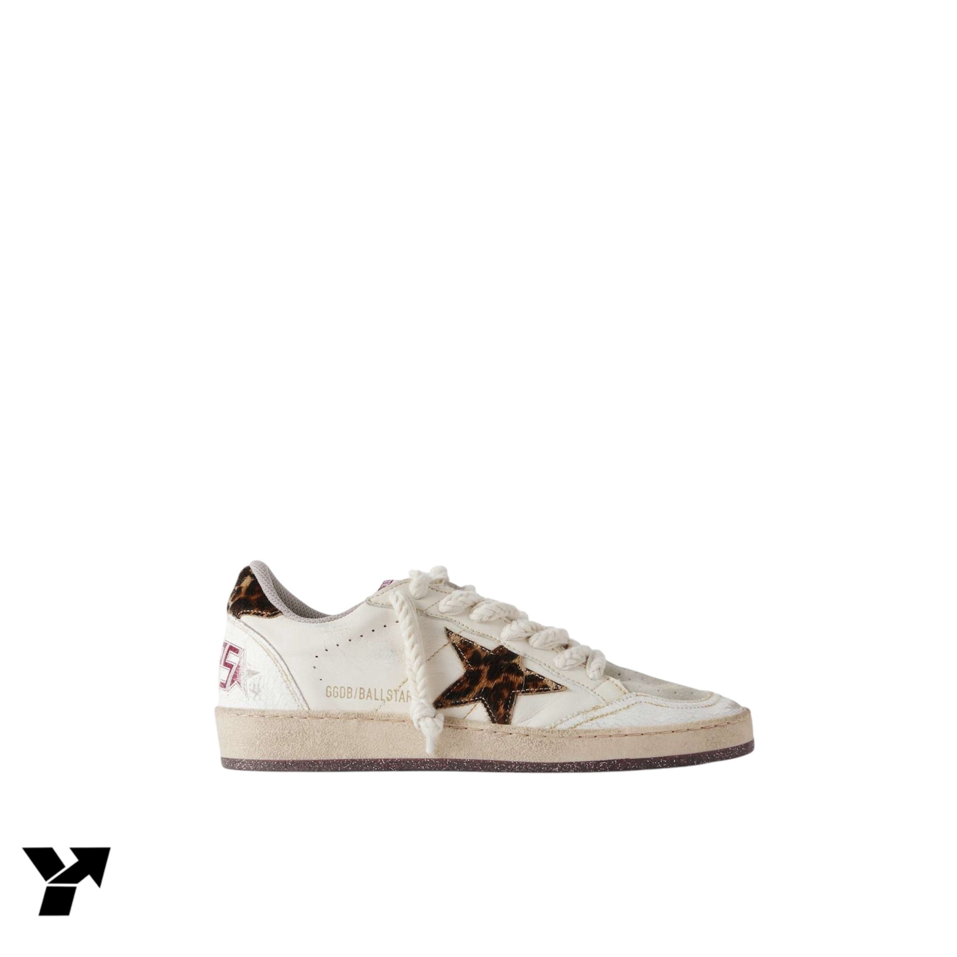 Golden Goose Wmns Ball Star 'White Beige Leopard'