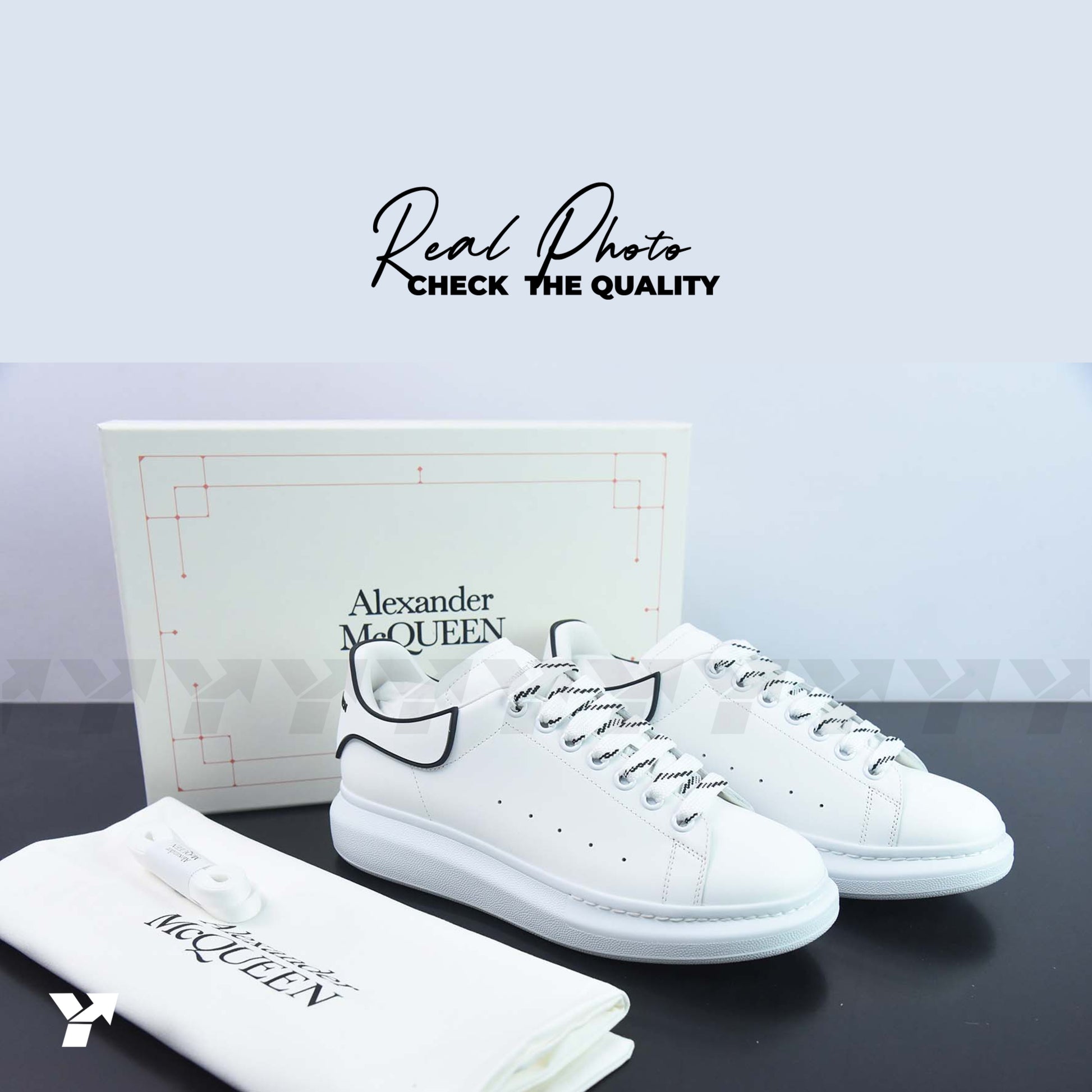 Alexander McQueen Oversized Sneaker 'New Tech Calf - White Black’