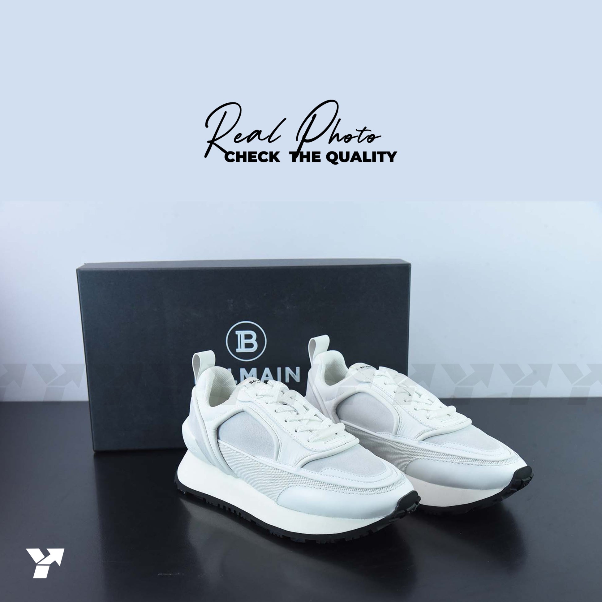 Balmain white racer sneaker-white