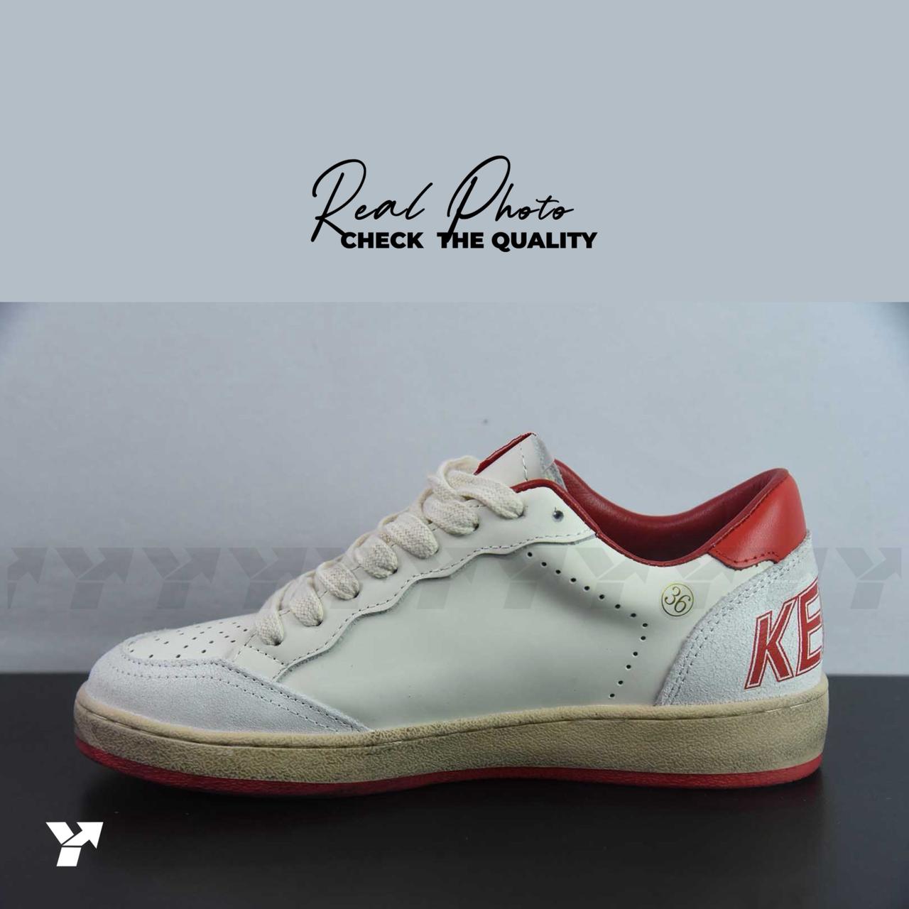 Golden Goose Ball-Star Low-White Red