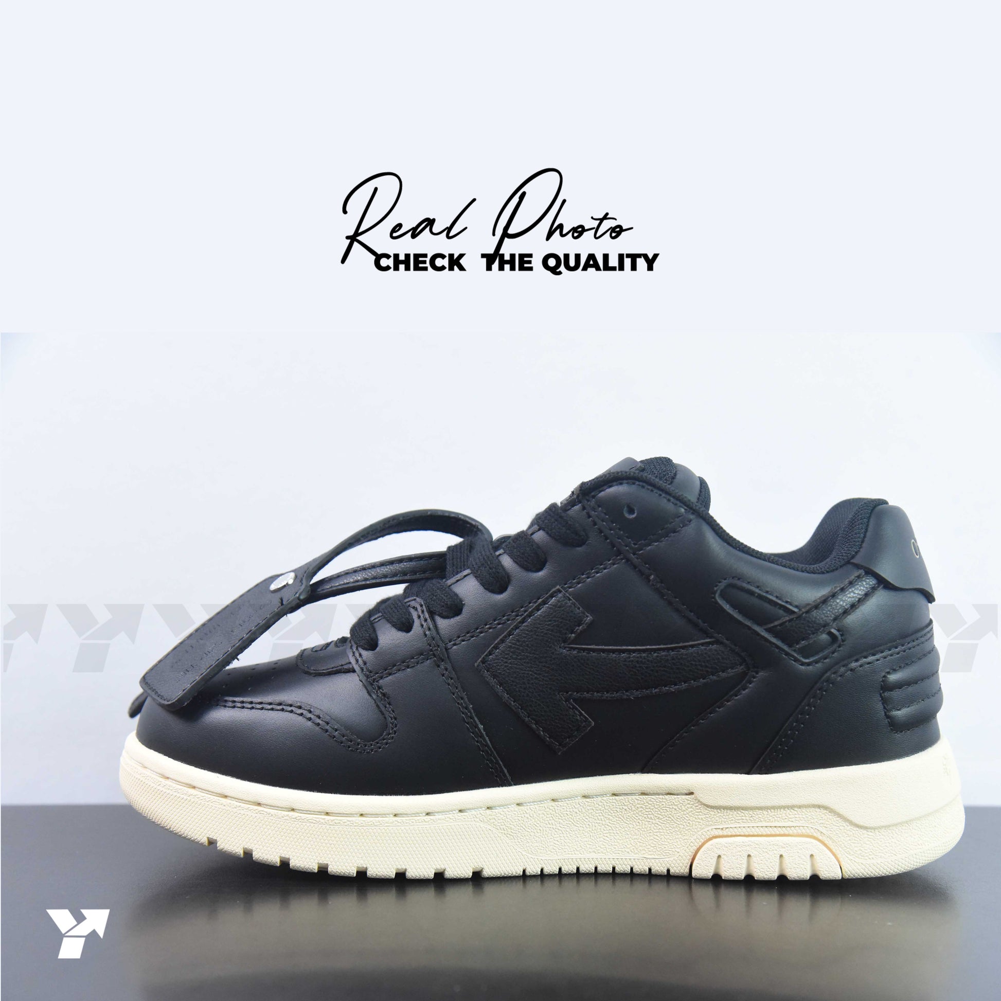 OFF-WHITE Out Of Office 000 Low Tops-Black Gum