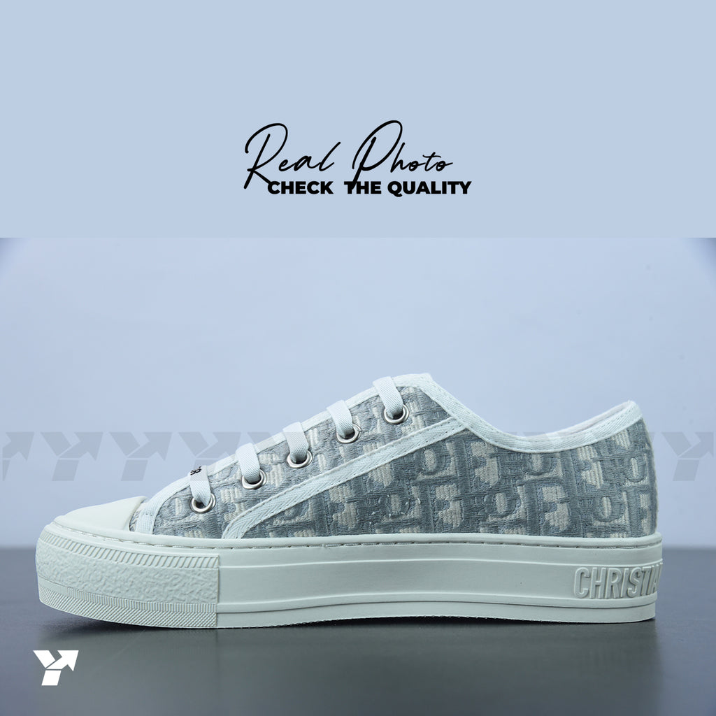 Dior Wmns Walk'N'Dior-Embroidered Canvas Low 'Grey'