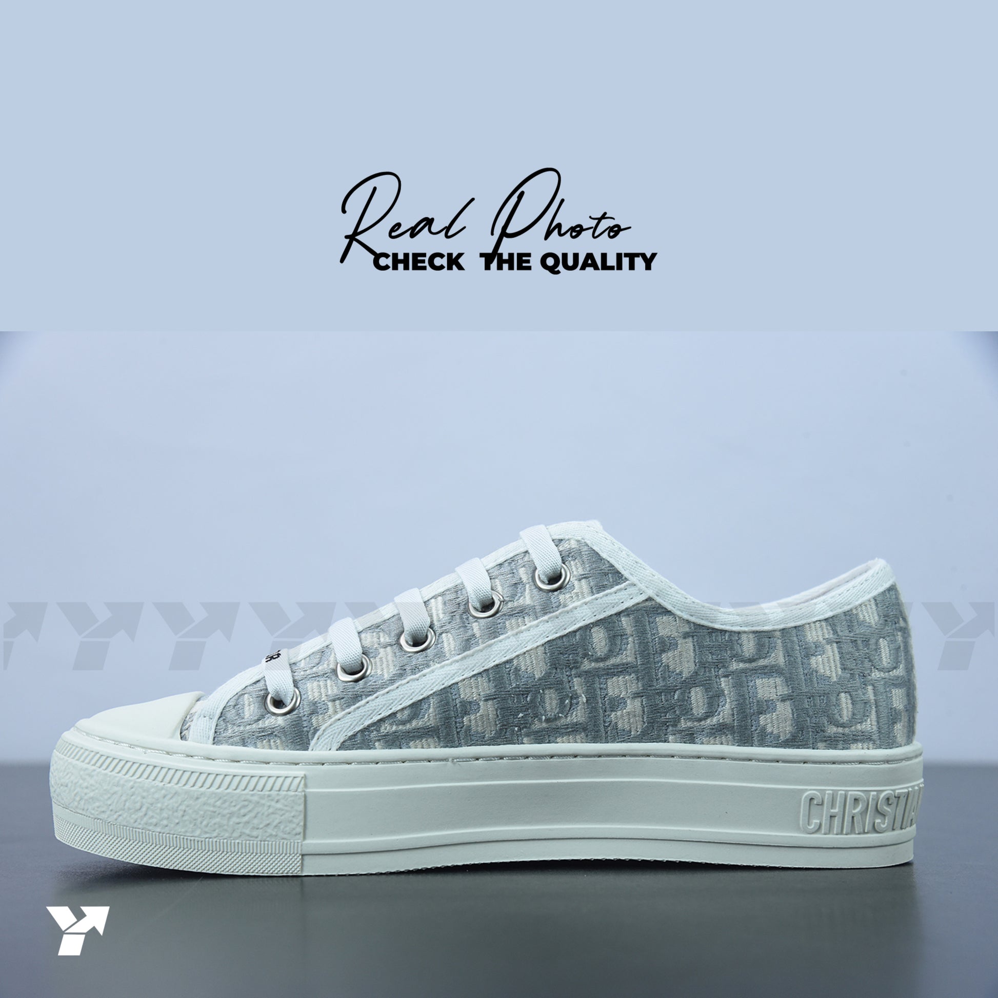 Dior Wmns Walk'N'Dior-Embroidered Canvas Low 'Grey'