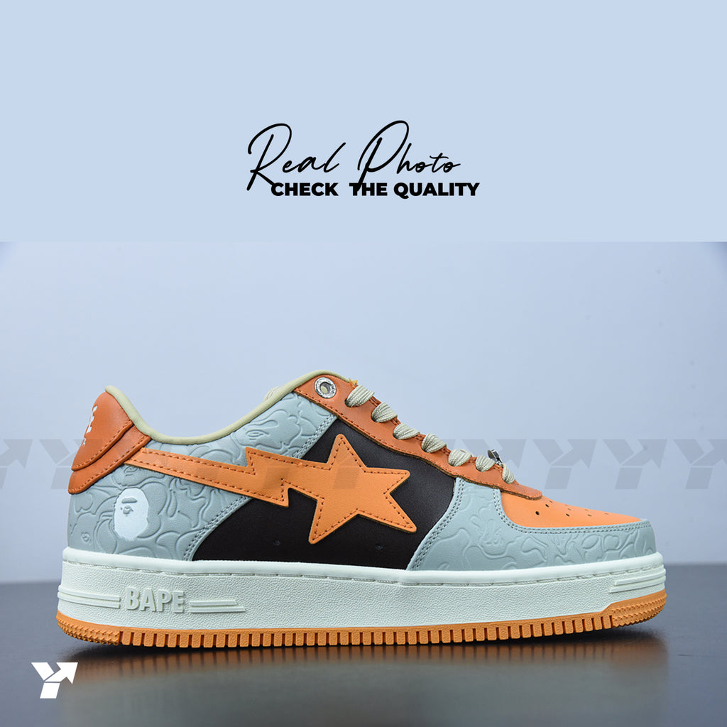 A Bathing Ape Bape Sta Low-Grey Orange