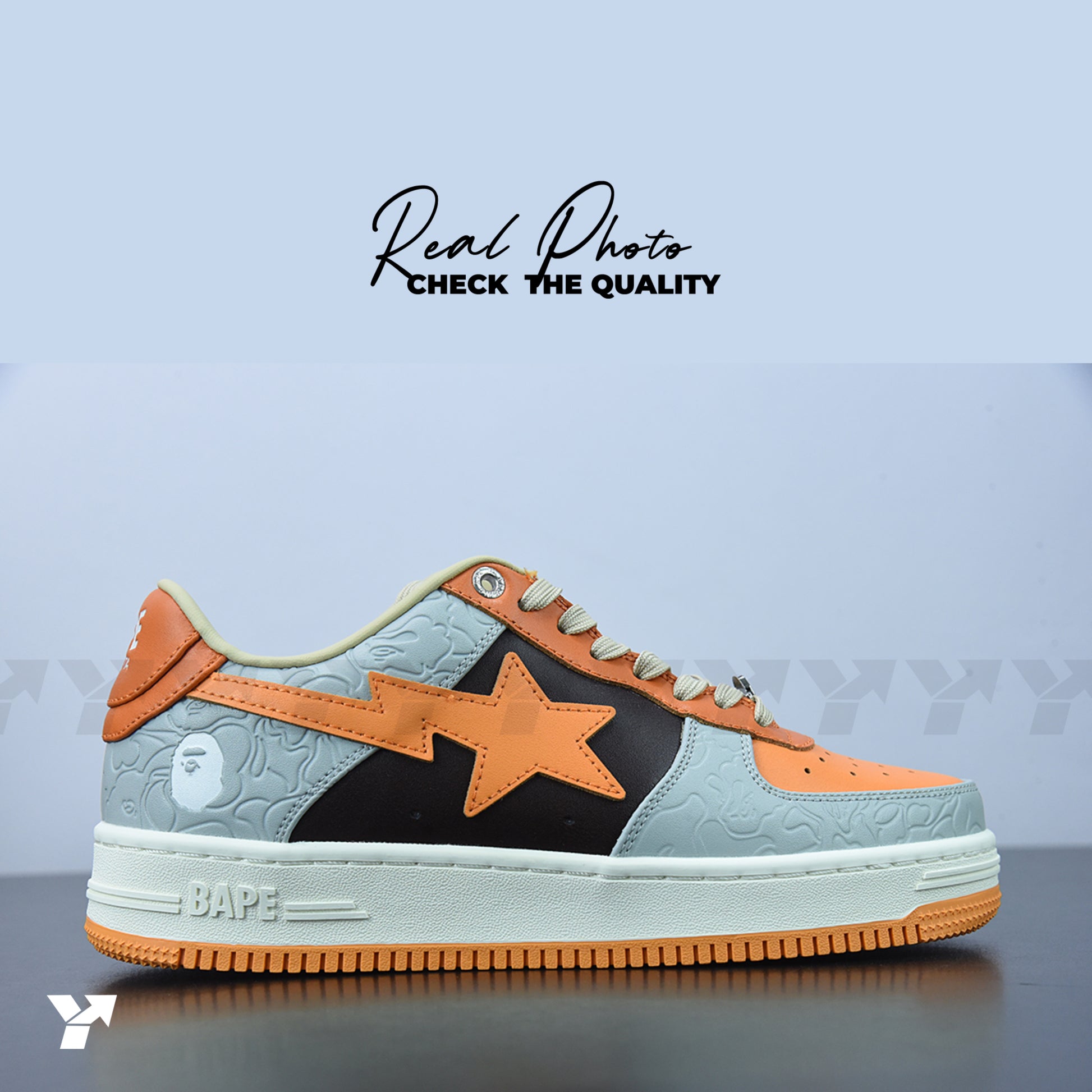A Bathing Ape Bape Sta Low-Grey Orange