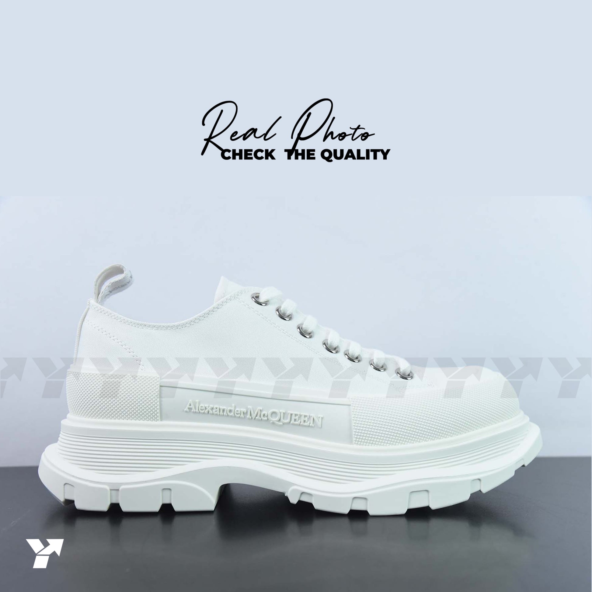 Alexander McQueen Tread Slick Low Lace Up-White White
