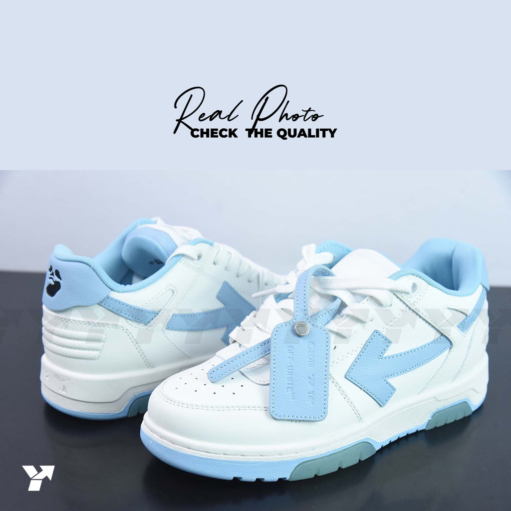 OFF-WHITE Out Of Office 00O Low Tops-White Light Blue