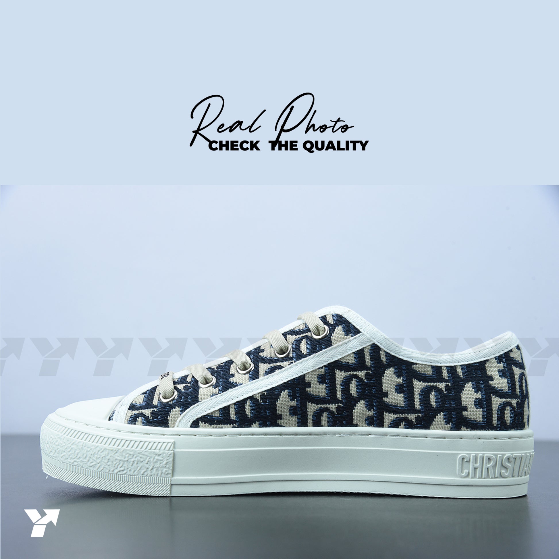 Dior Wmns Walk'N'Dior-Embroidered Canvas Low navy blue