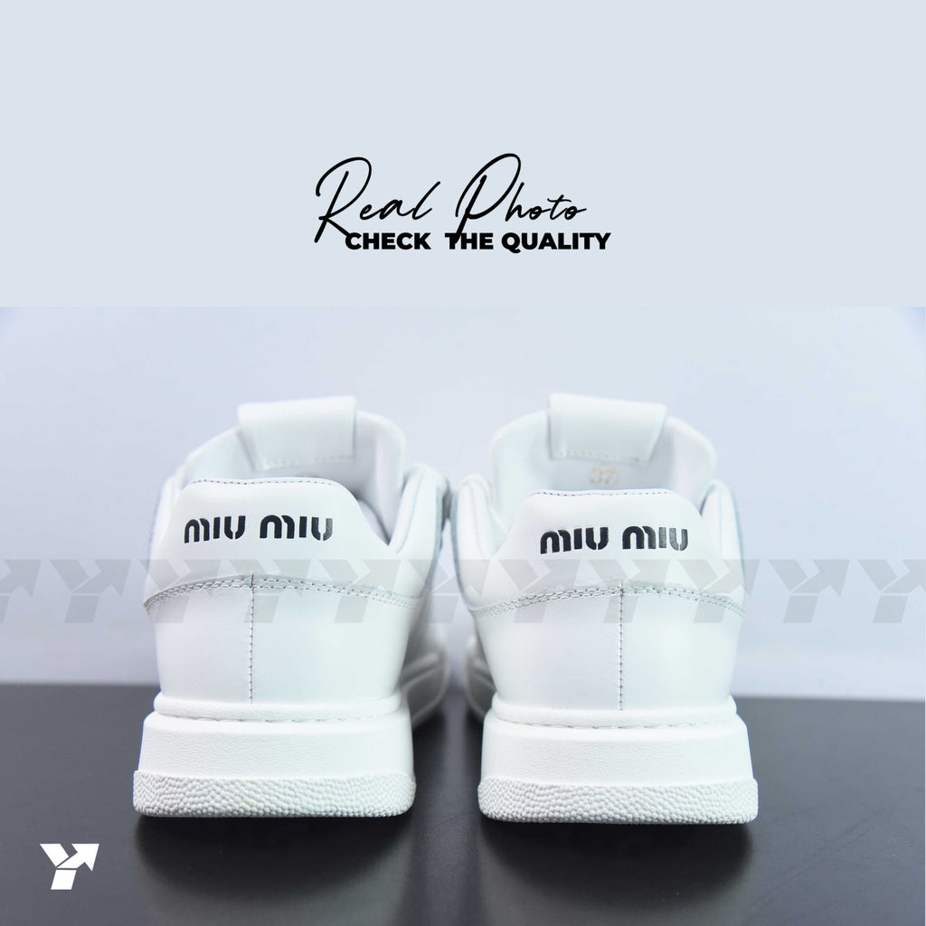 Miu Miu leather sneakers-White