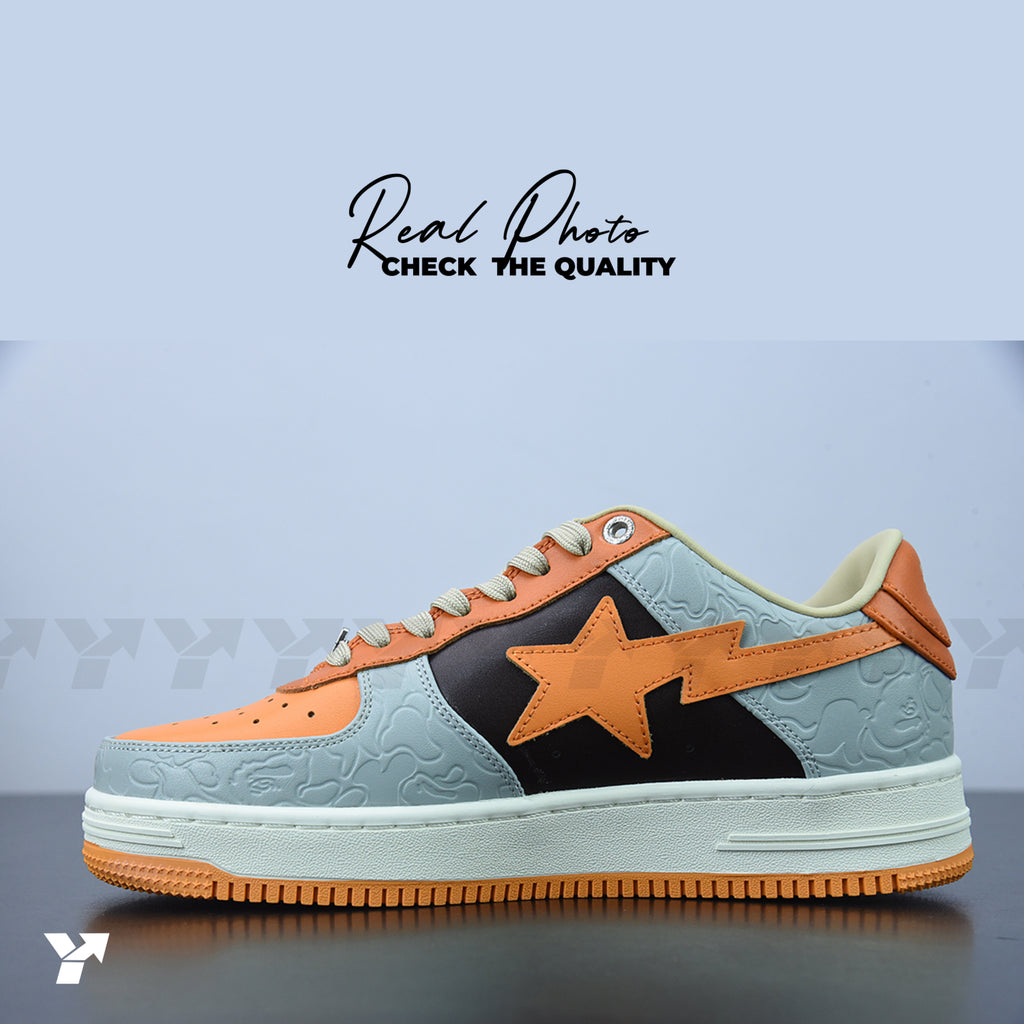 A Bathing Ape Bape Sta Low-Grey Orange