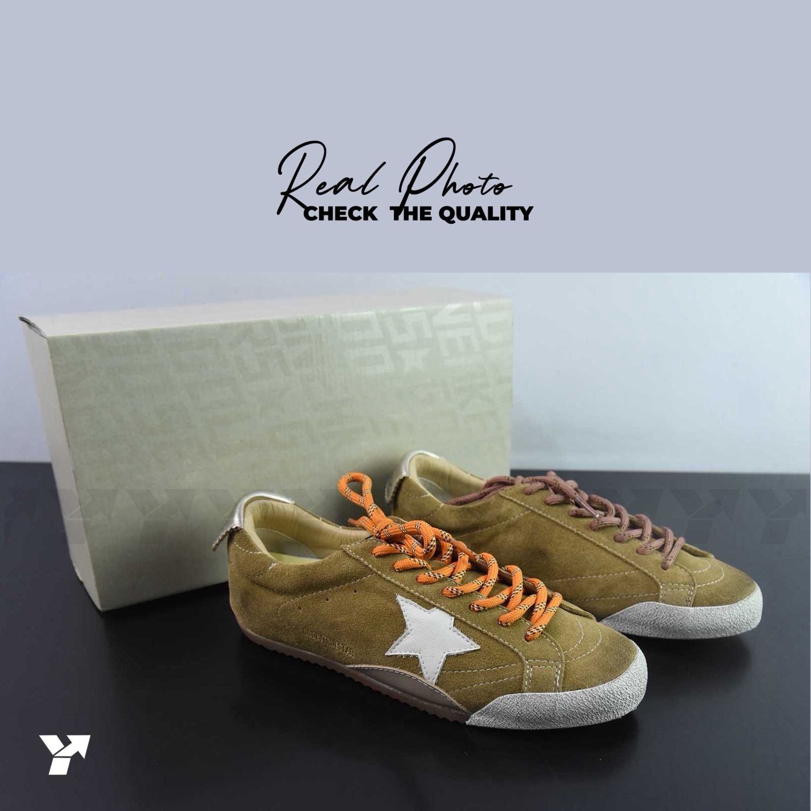 Golden goose True-Star-tobacco-colored suede