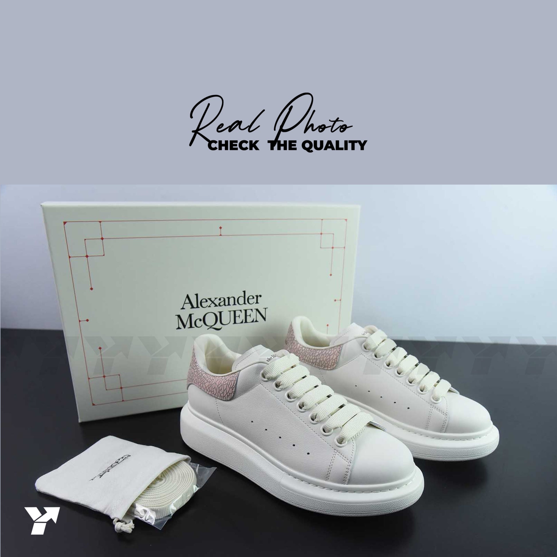 Alexander McQueen Wmns Oversized Sneaker 'Off-White Creamy pink’