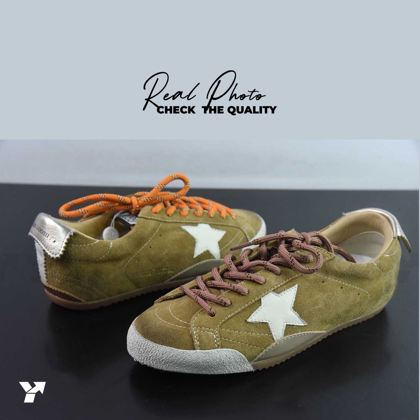 Golden goose True-Star-tobacco-colored suede