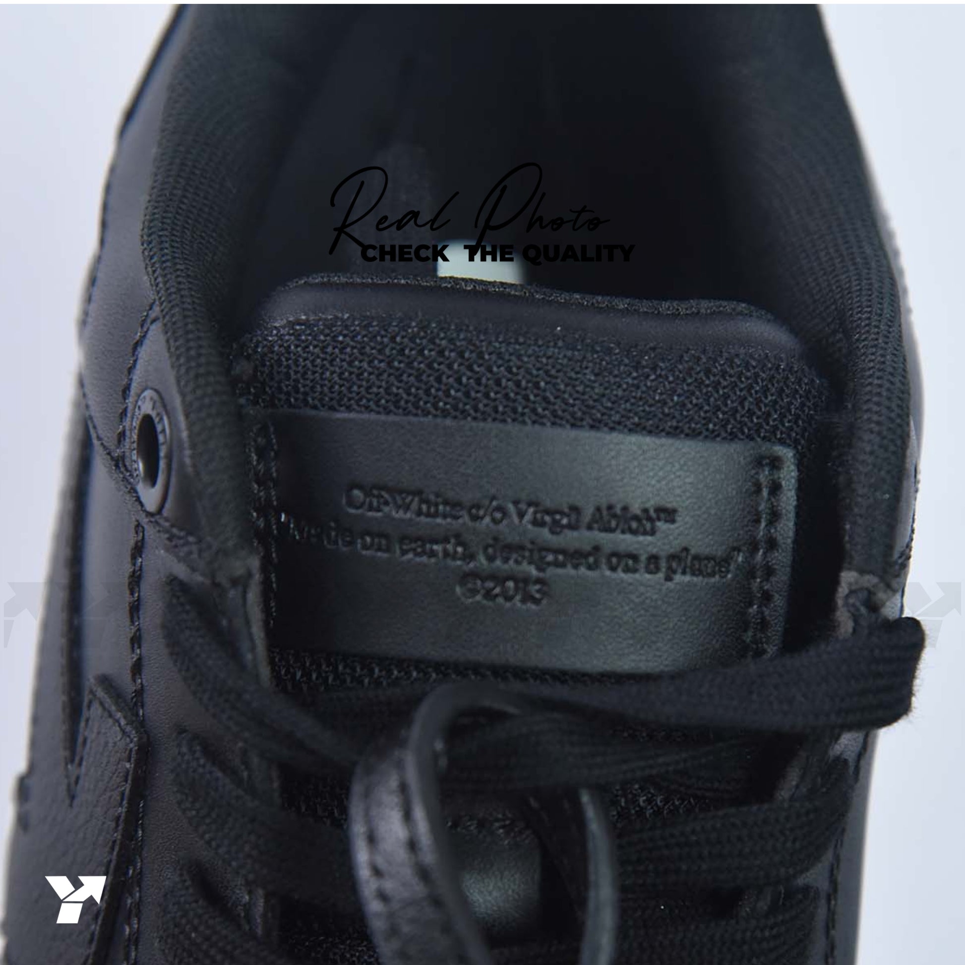 OFF-WHITE Out Of Office 00O "For Walking" Low Tops Black White