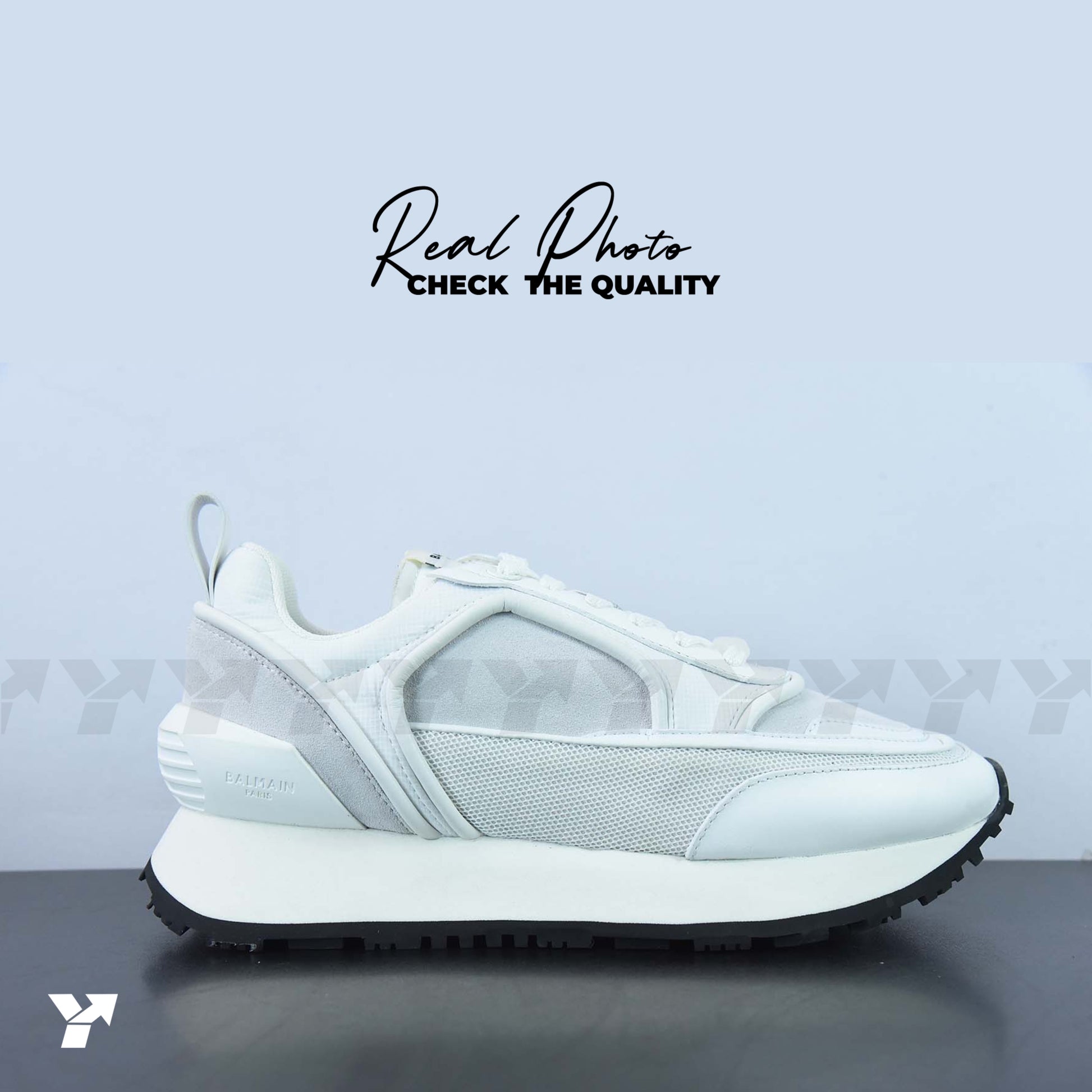 Balmain white racer sneaker-white