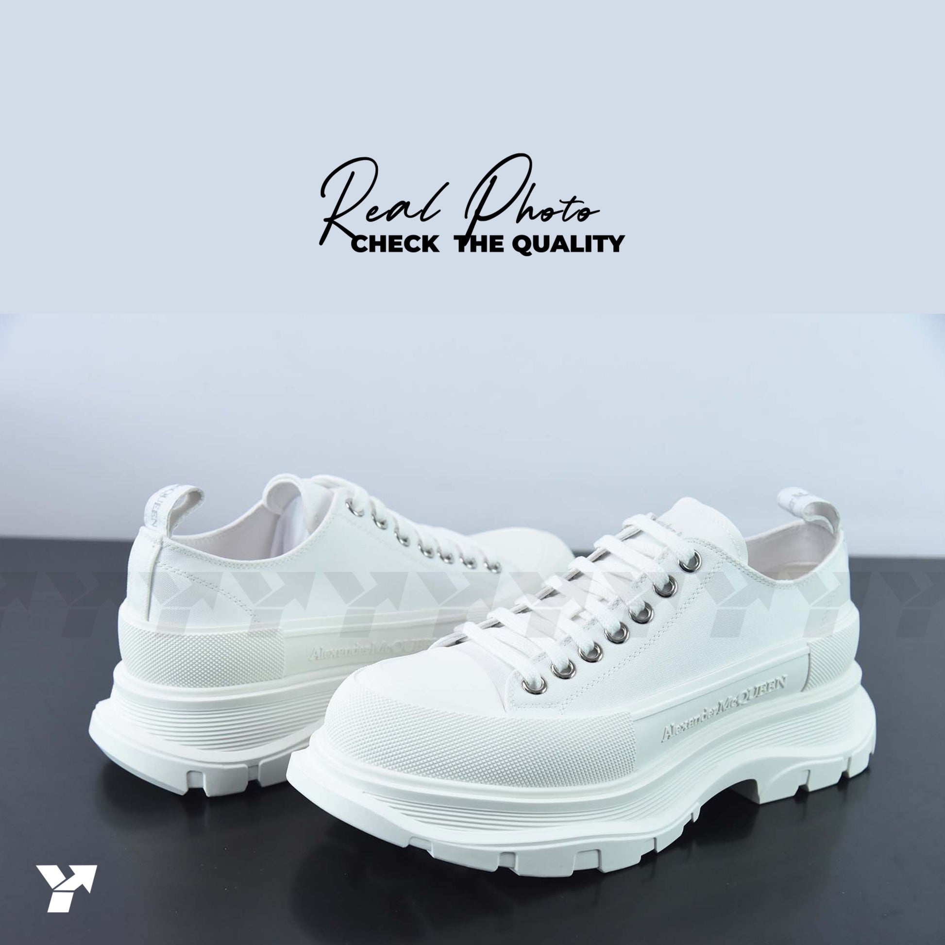 Alexander McQueen Tread Slick Low Lace Up-White White
