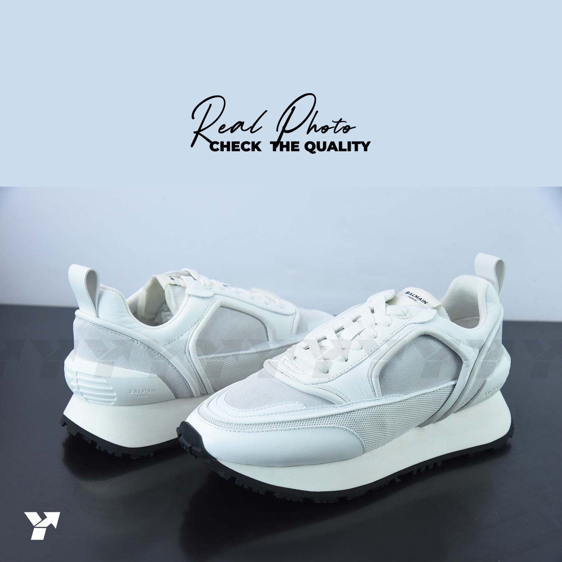 Balmain white racer sneaker-white