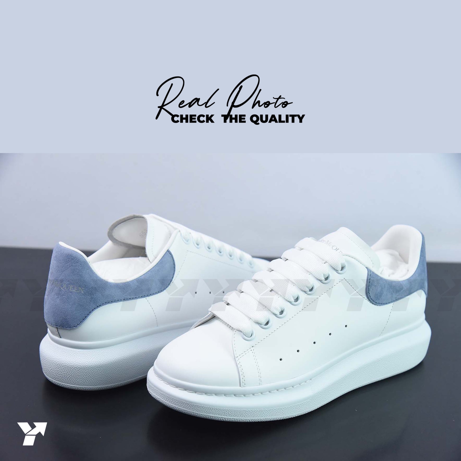 Alexander McQueen Wmns Oversized Sneaker 'White Dream Blue’