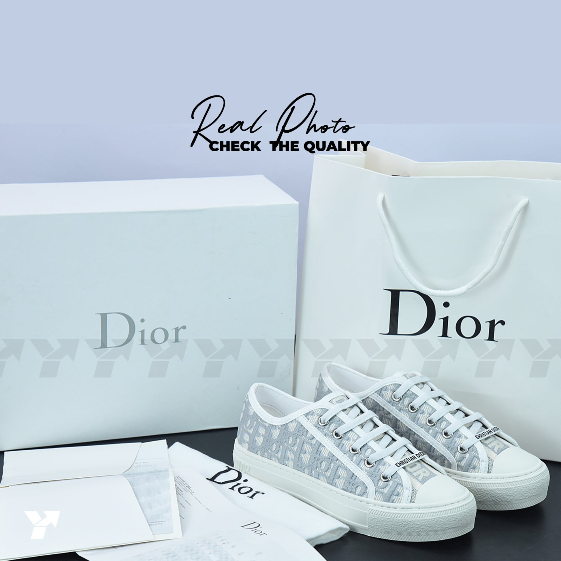 Dior Wmns Walk'N'Dior-Embroidered Canvas Low 'Grey'