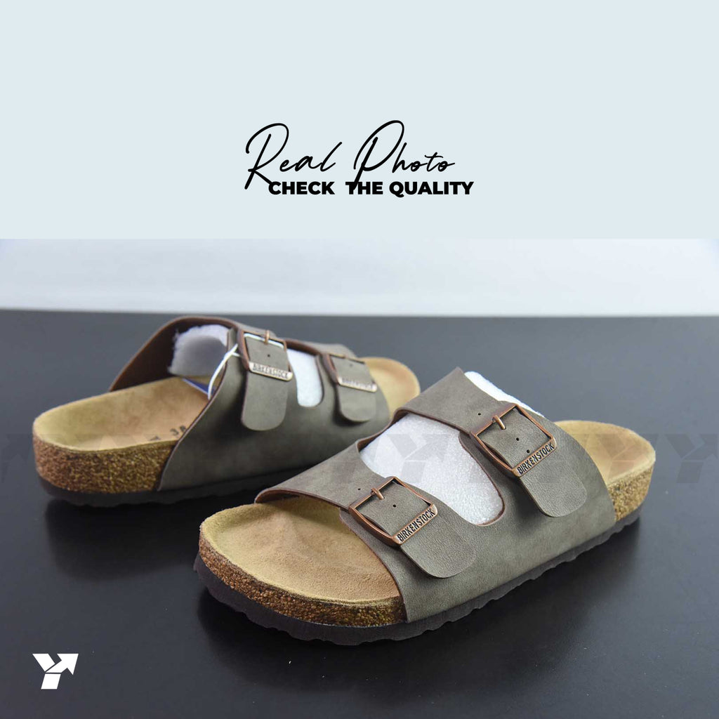 Birkenstock Arizona Birkibuc Narrow 'Stone'